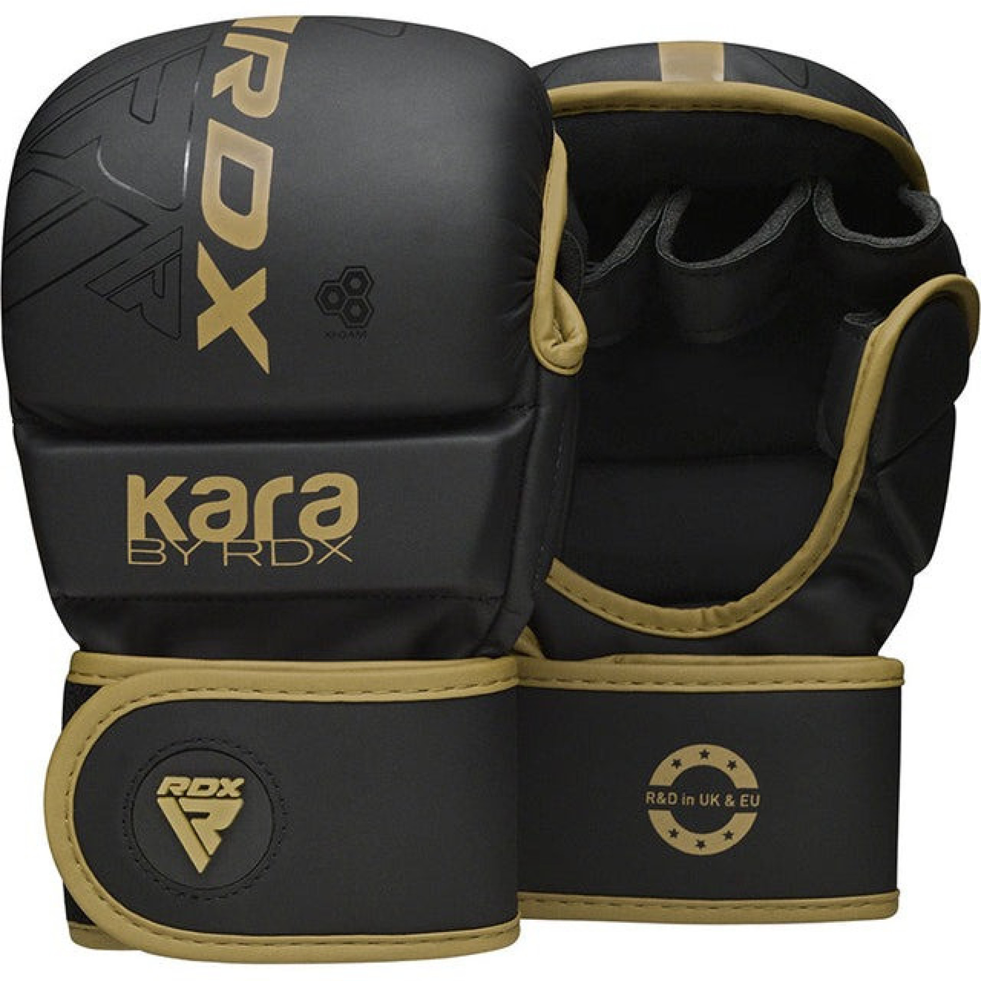 Рукавиці для ММА RDX F6 KARA Matte Golden Plus S/M (капа у комплекті) - 1 - Robinzon.ua