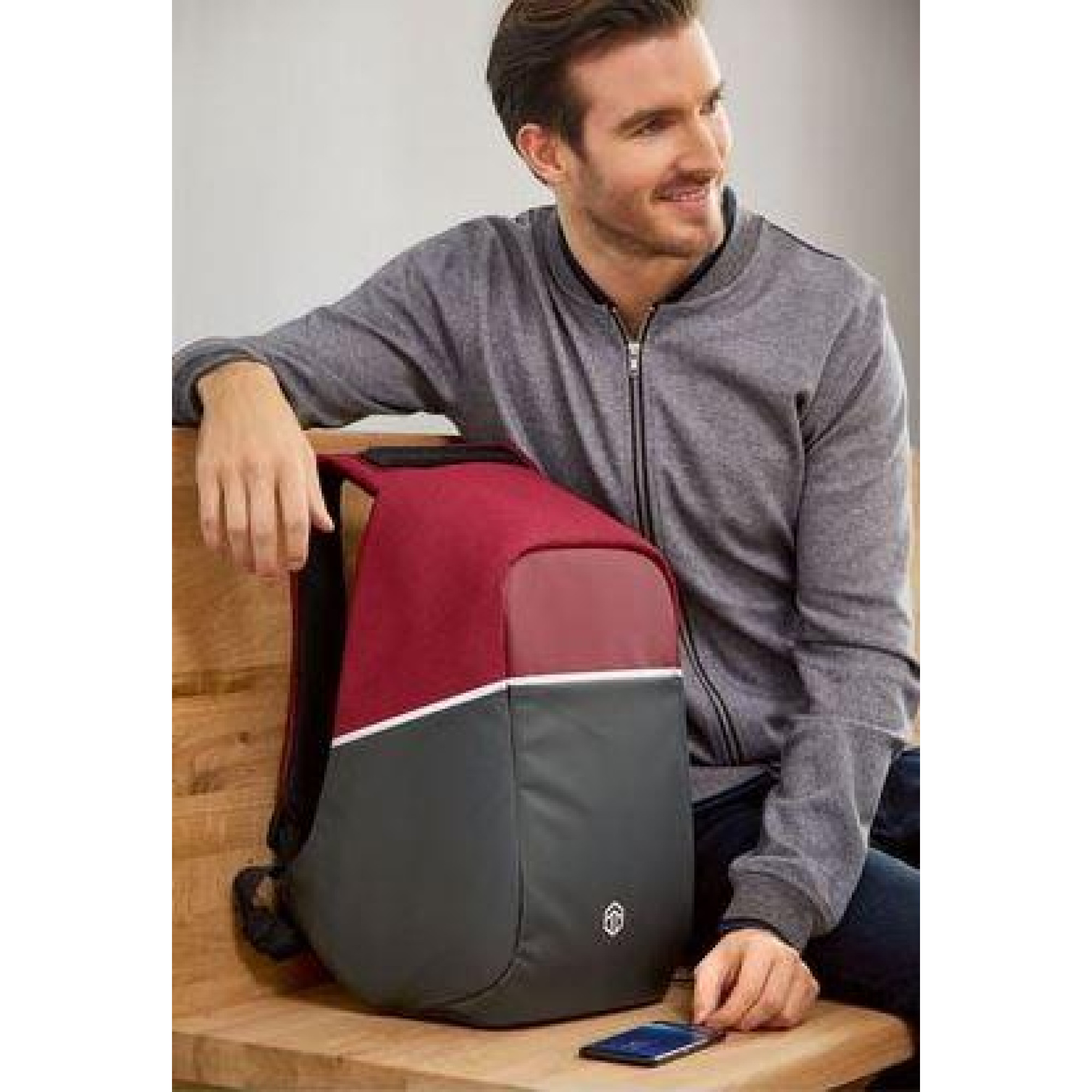 Рюкзак антивор з Rfid Topmove бордовий на 12л - 1 - Robinzon.ua