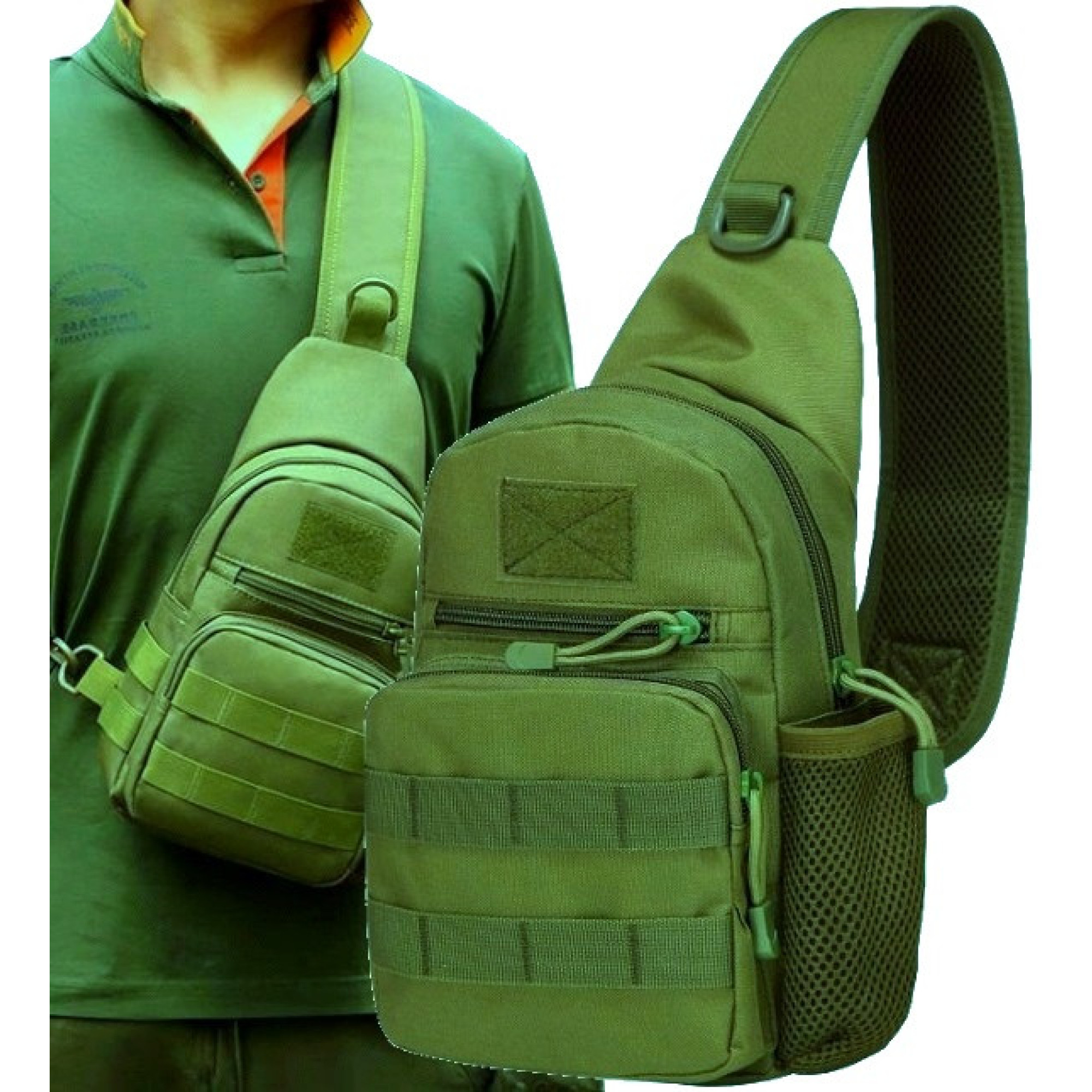 Тактична, армійська чоловіча сумка-слінг Survival хакі - 4 - Robinzon.ua