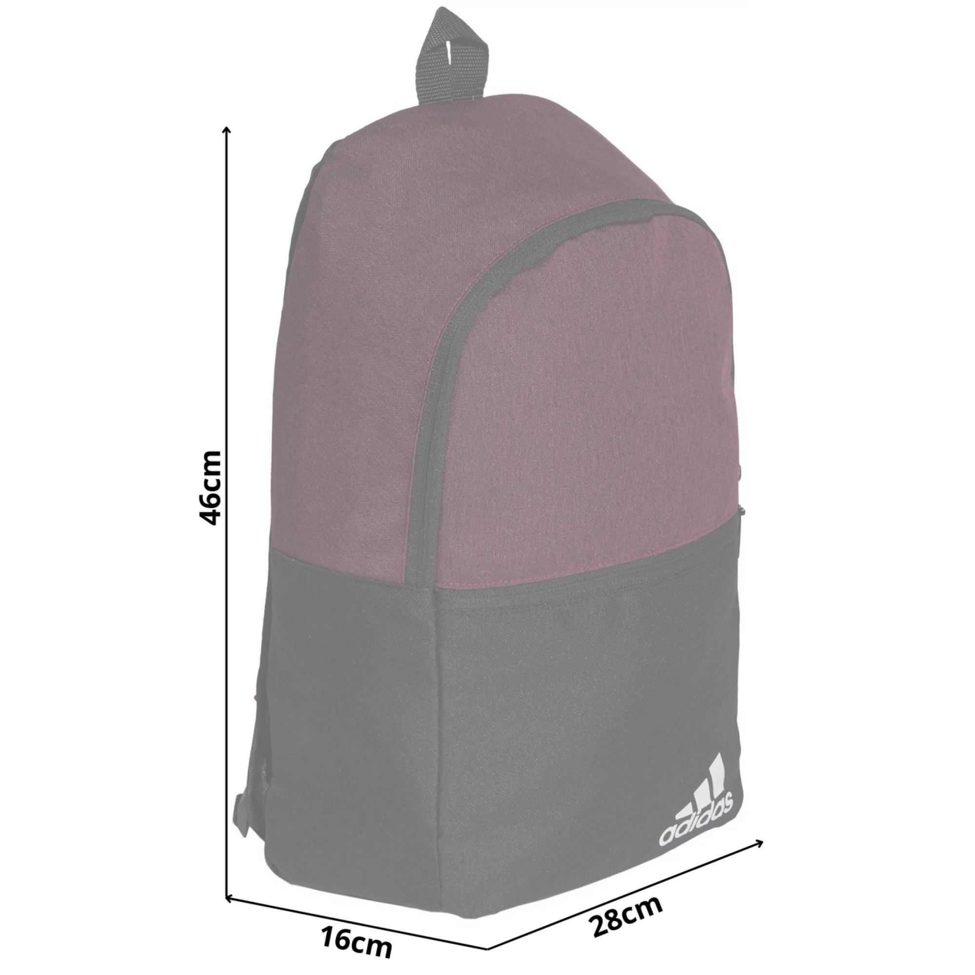 Cпортивний рюкзак 18L Adidas Backpack Daily Bp II Burgundy Black - 3 - Robinzon.ua