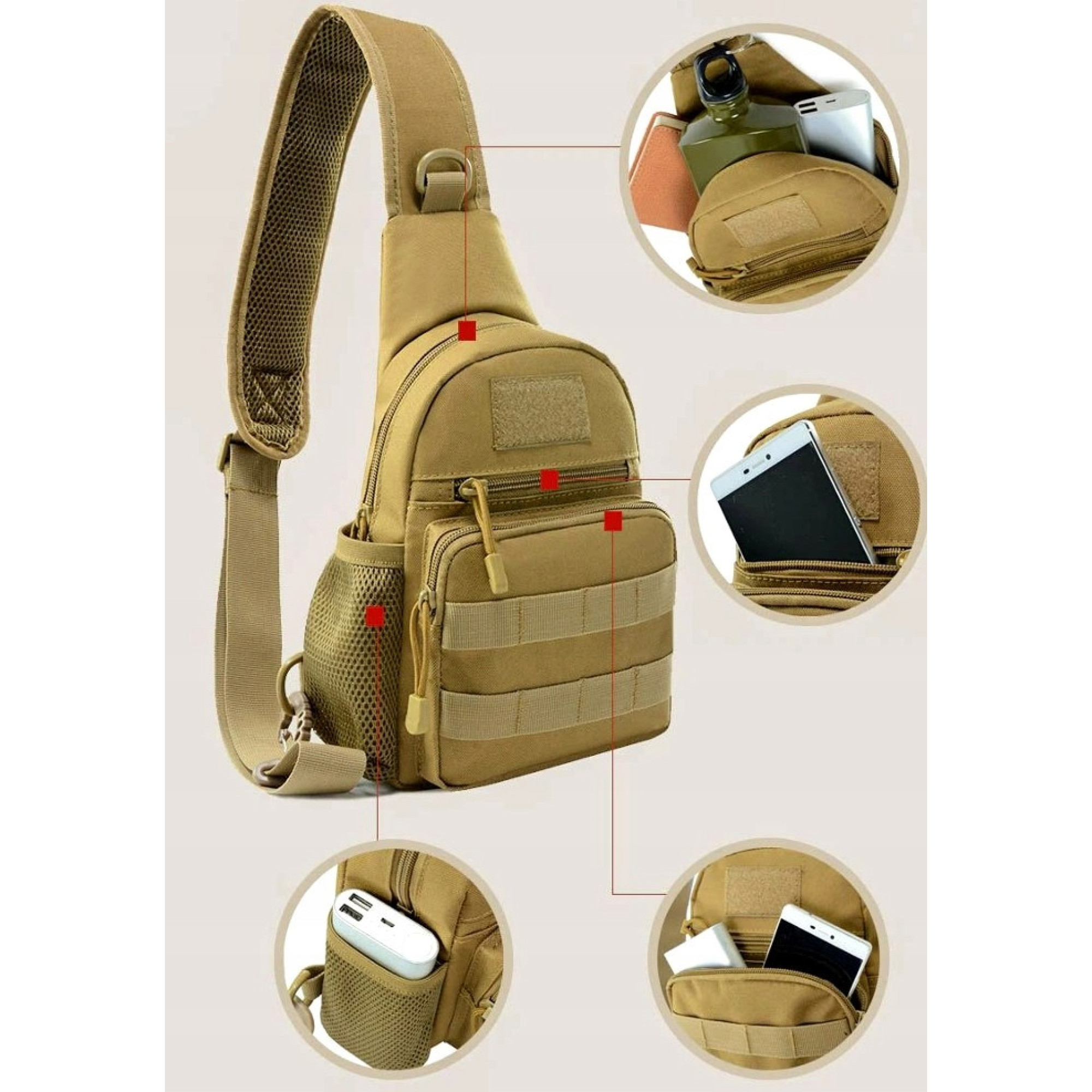 Тактична сумка-слінг Survival койот - 6 - Robinzon.ua