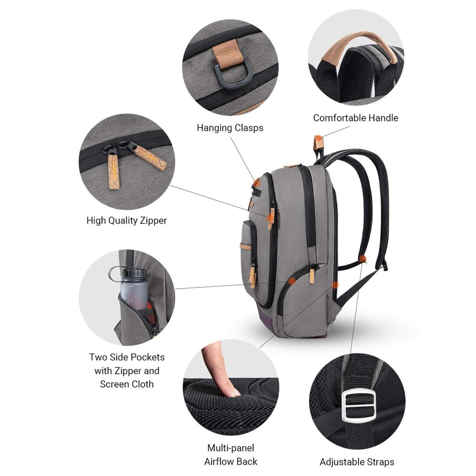 Городской рюкзак 25L KingCamp Arches  серый - 6 - Robinzon.ua