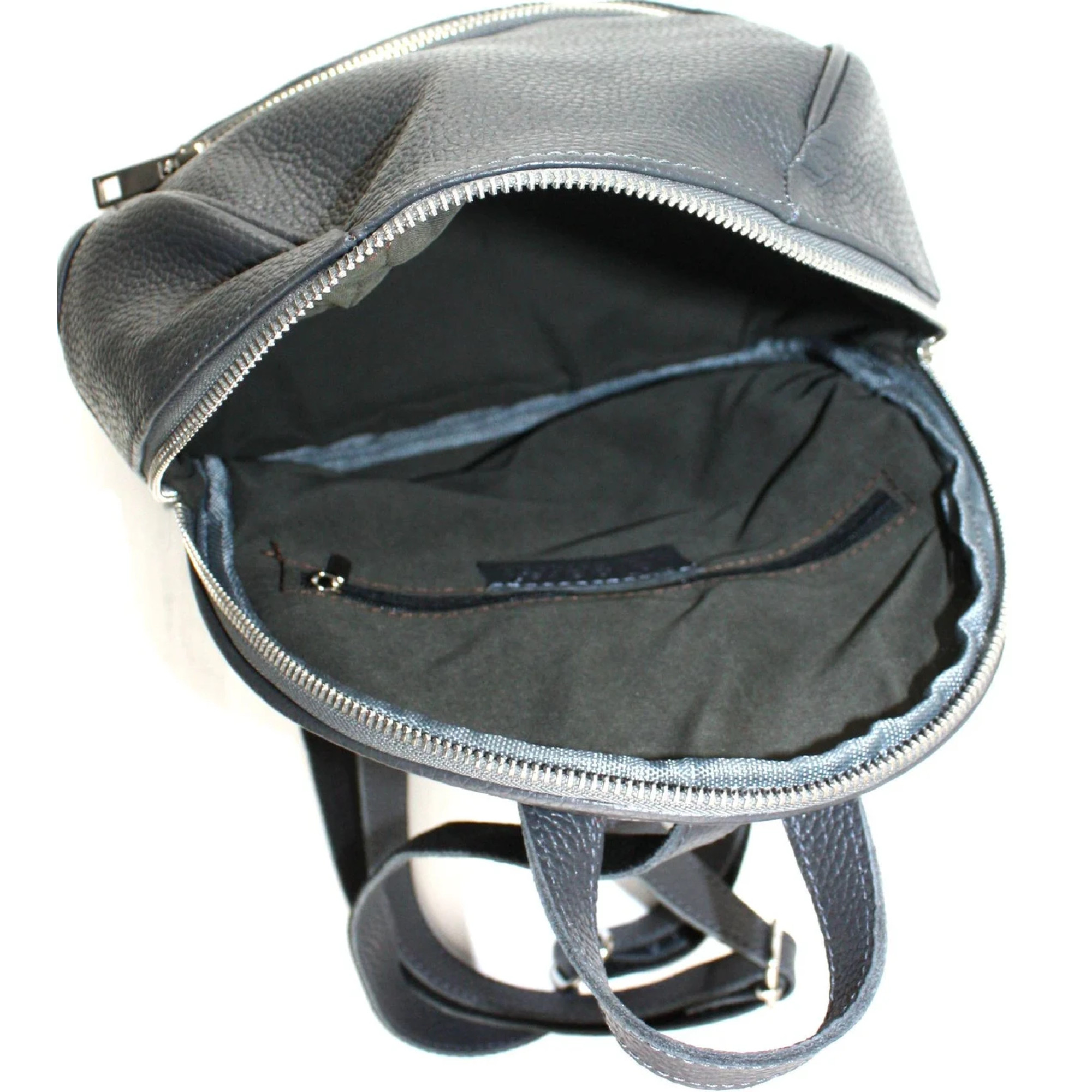 Кожаный женский рюкзак Borsacomoda серый 9 л - 5 - Robinzon.ua