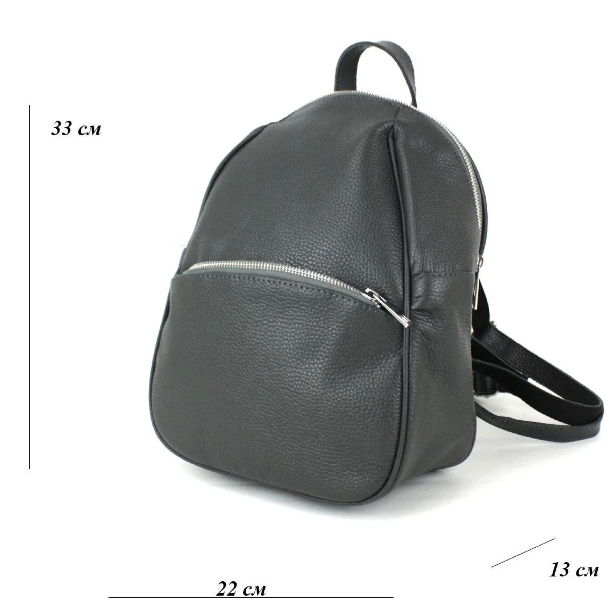 Кожаный женский рюкзак Borsacomoda серый 9 л - 6 - Robinzon.ua