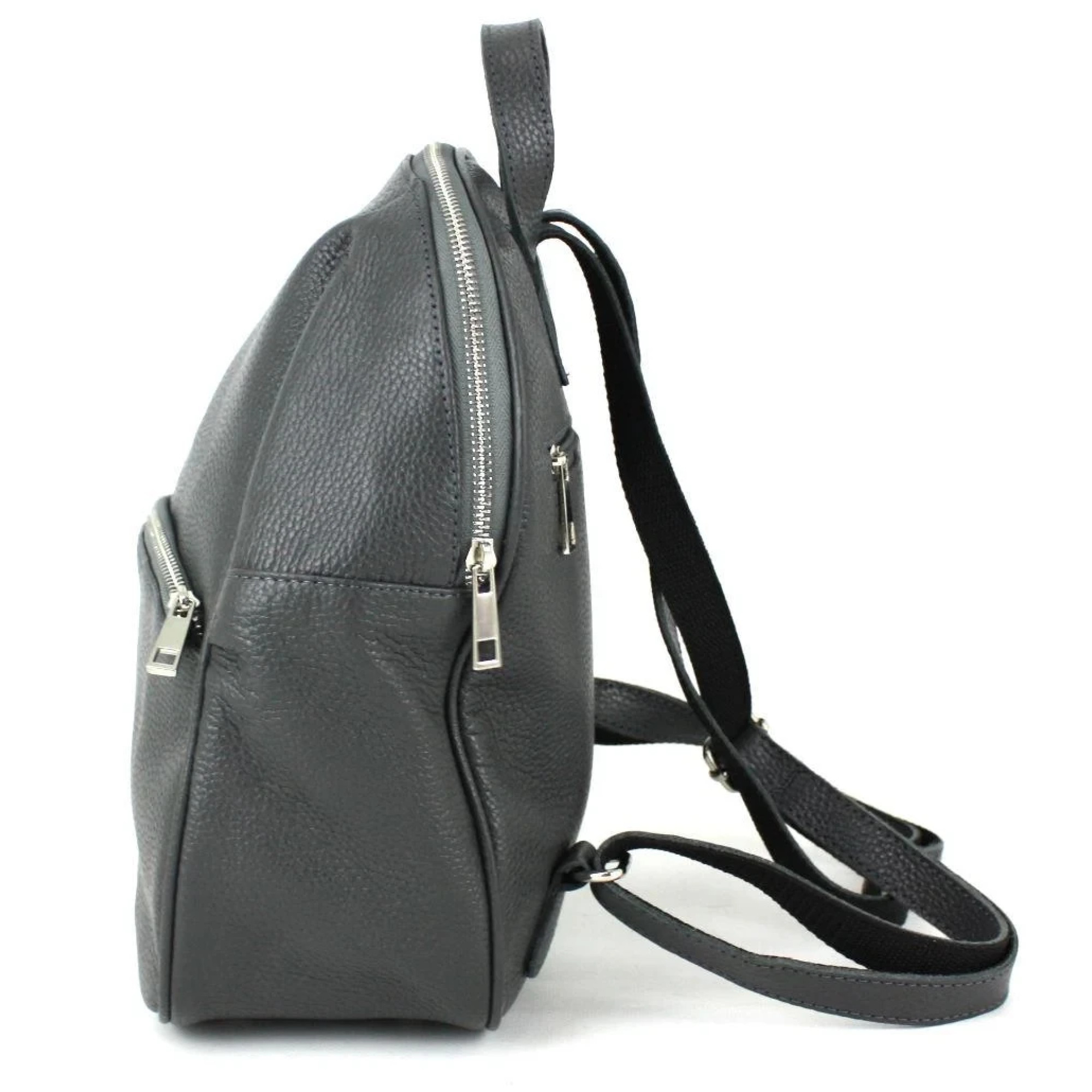 Кожаный женский рюкзак Borsacomoda серый 9 л - 4 - Robinzon.ua
