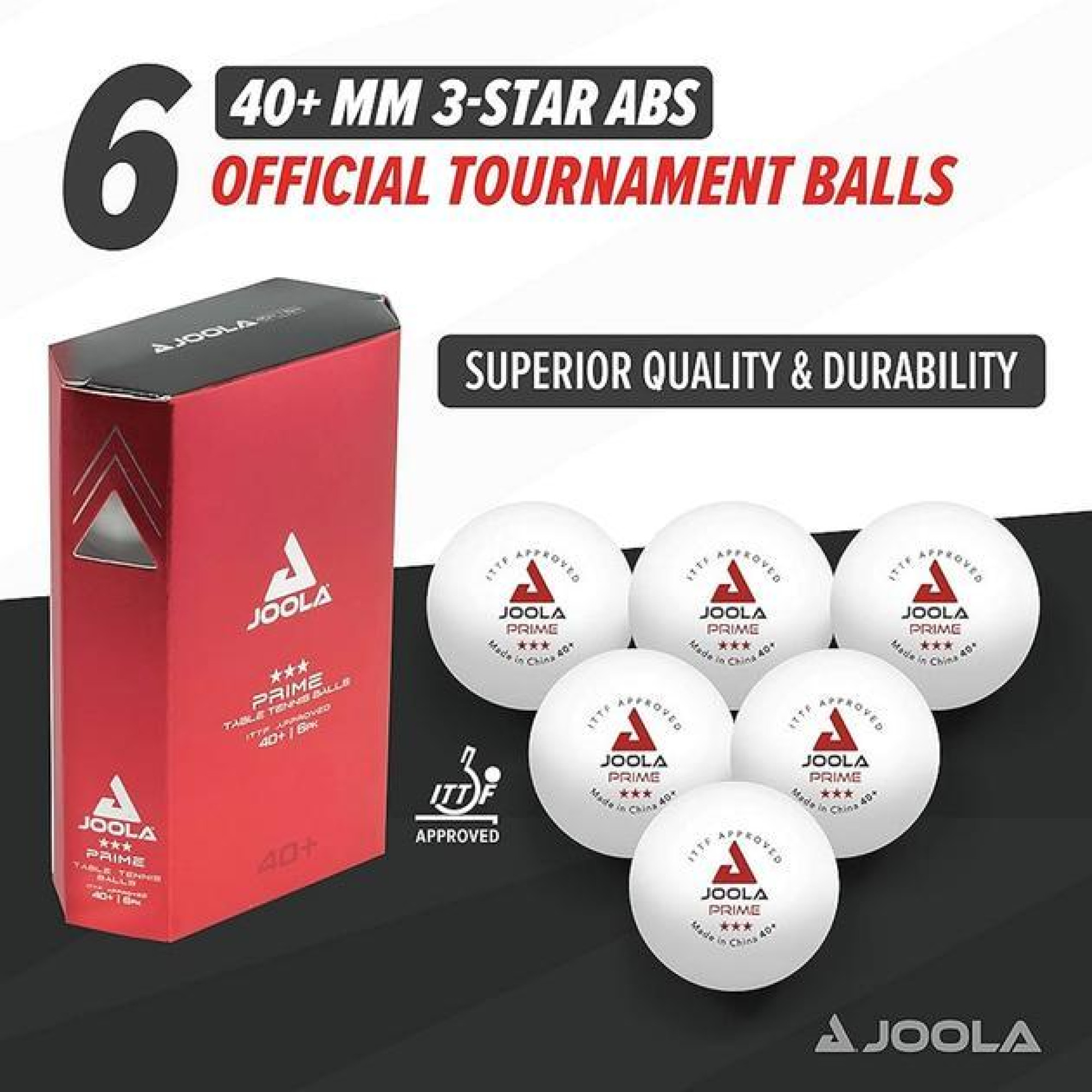 М'ячі для настільного тенісу Joola Prime 40+ 6 шт Білий (930814) - 2 - Robinzon.ua