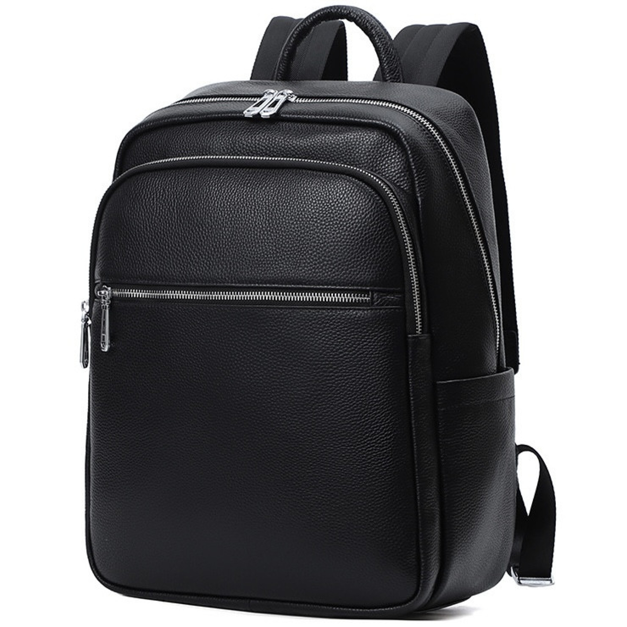 Чоловічий шкіряний рюкзак для поїздок і прогулянок чорний Tiding Bag 75362 - Robinzon.ua