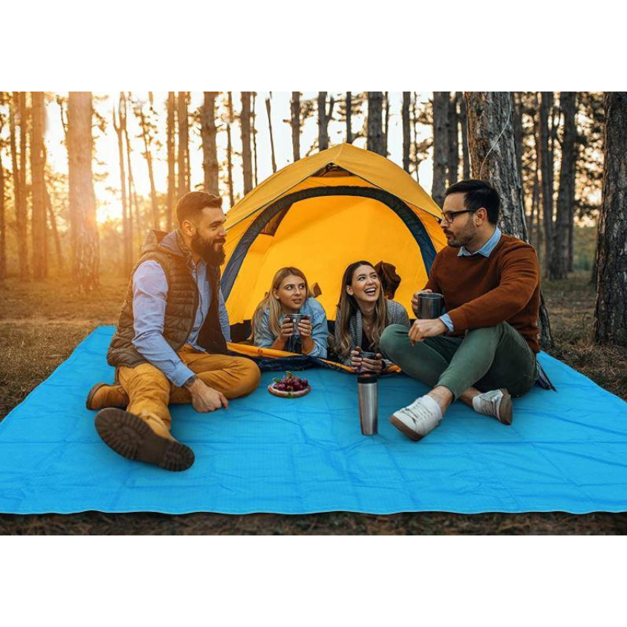 Великий кемпінговий, пляжний килимок Retoo 240х200 см ЧОРНИЙ - 5 - Robinzon.ua