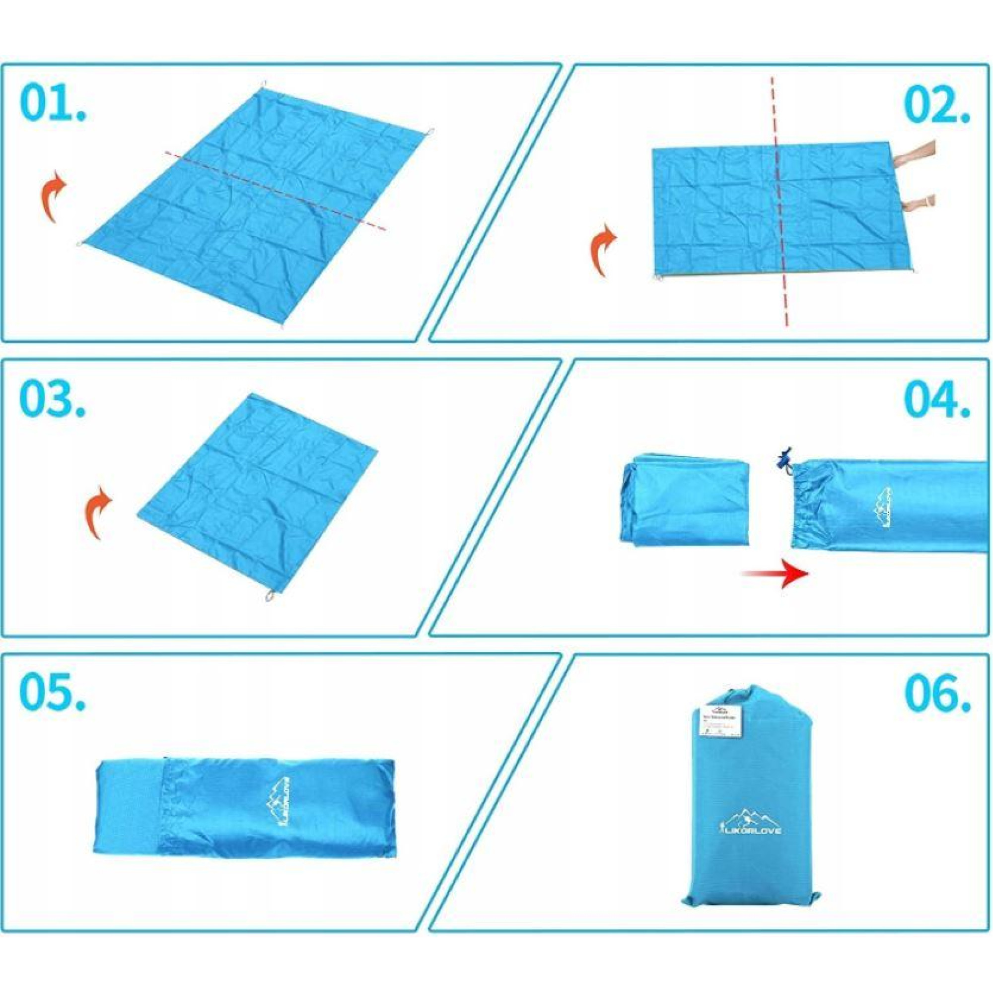 Великий кемпінговий, пляжний килимок Retoo 240х200 см ЧОРНИЙ - 1 - Robinzon.ua