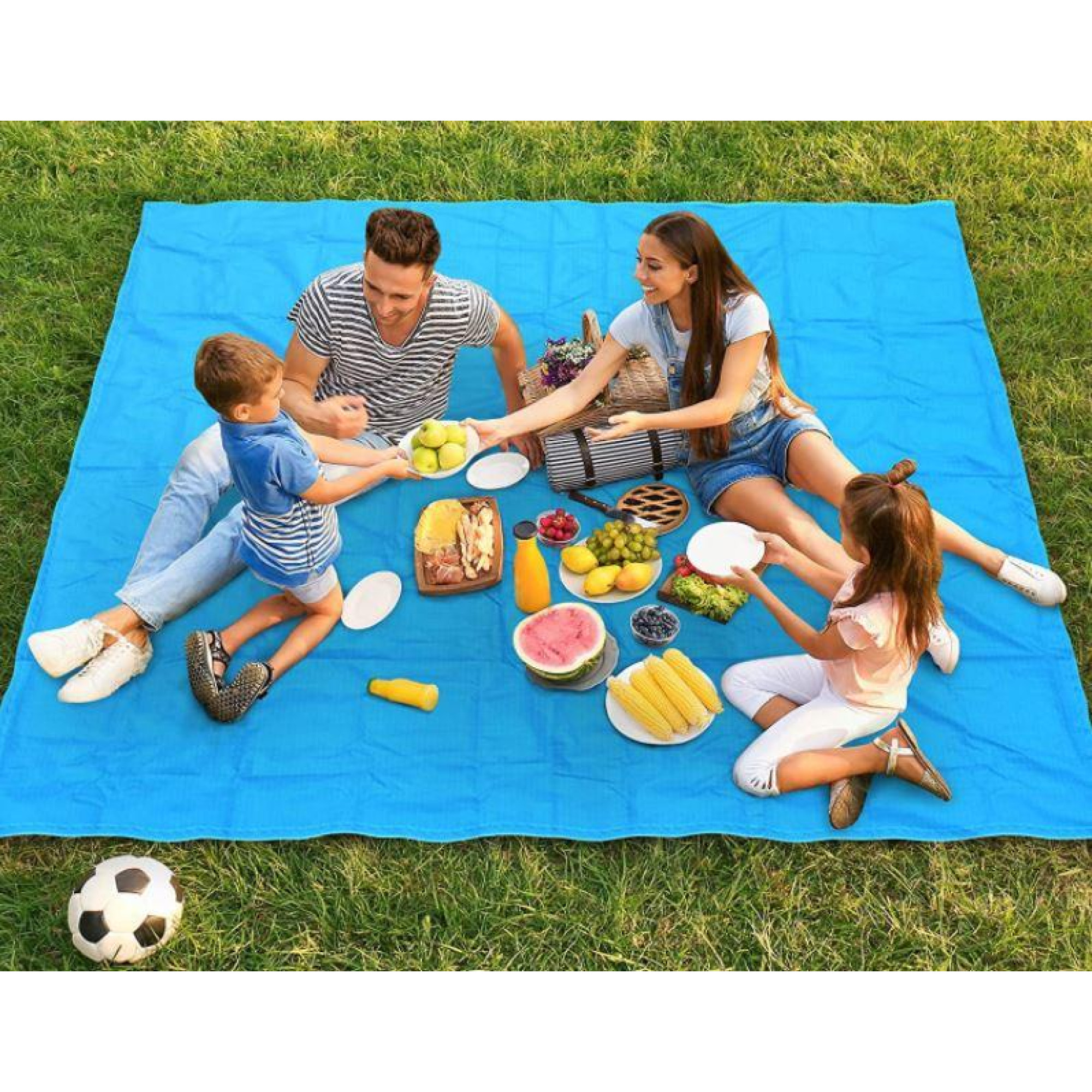 Великий кемпінговий, пляжний килимок Retoo 240х200 см ЧОРНИЙ - 2 - Robinzon.ua