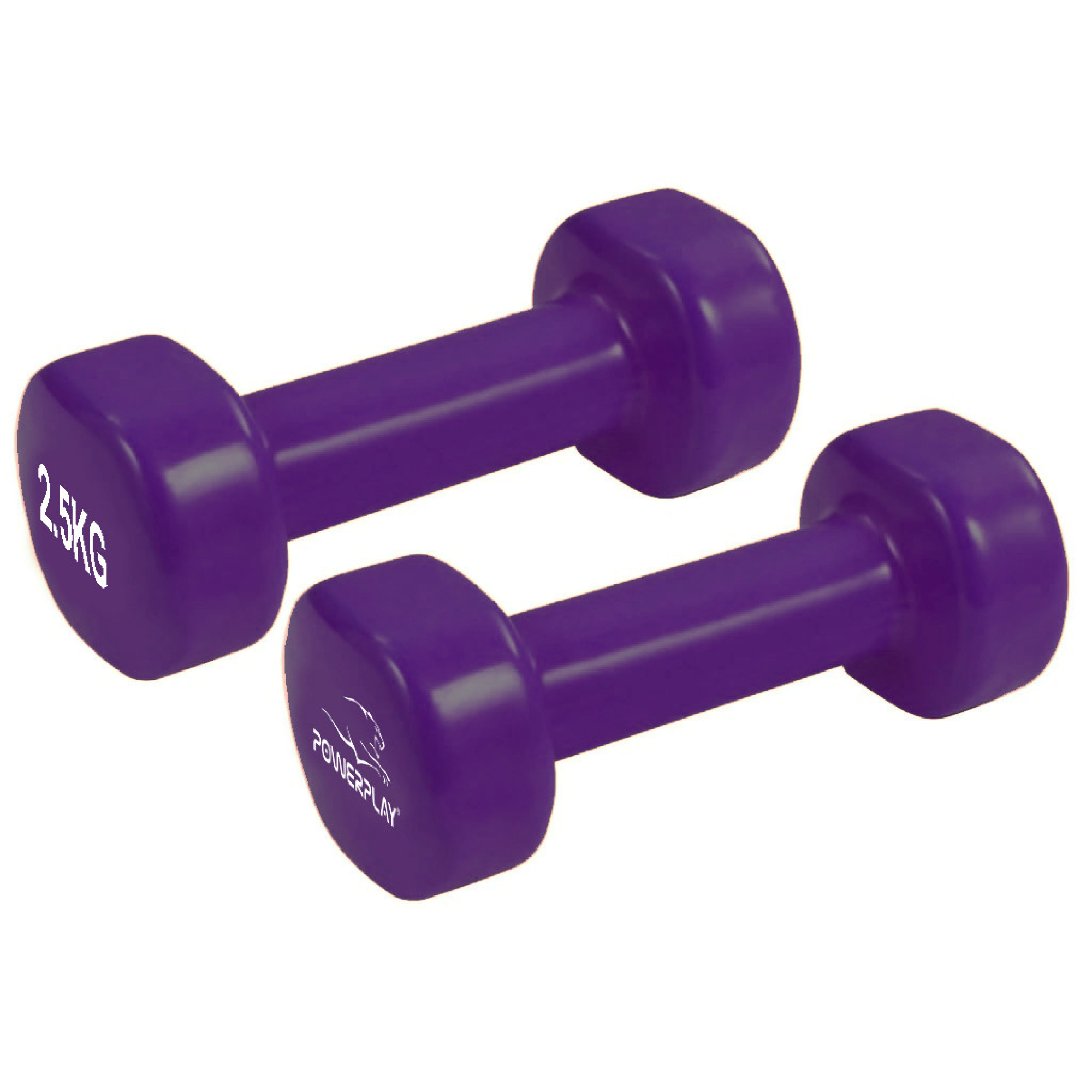 Гантели виниловые PowerPlay 4125 Achilles 2*2.5 кг. Фиолетовые (пара - 2шт.) - 5 - Robinzon.ua
