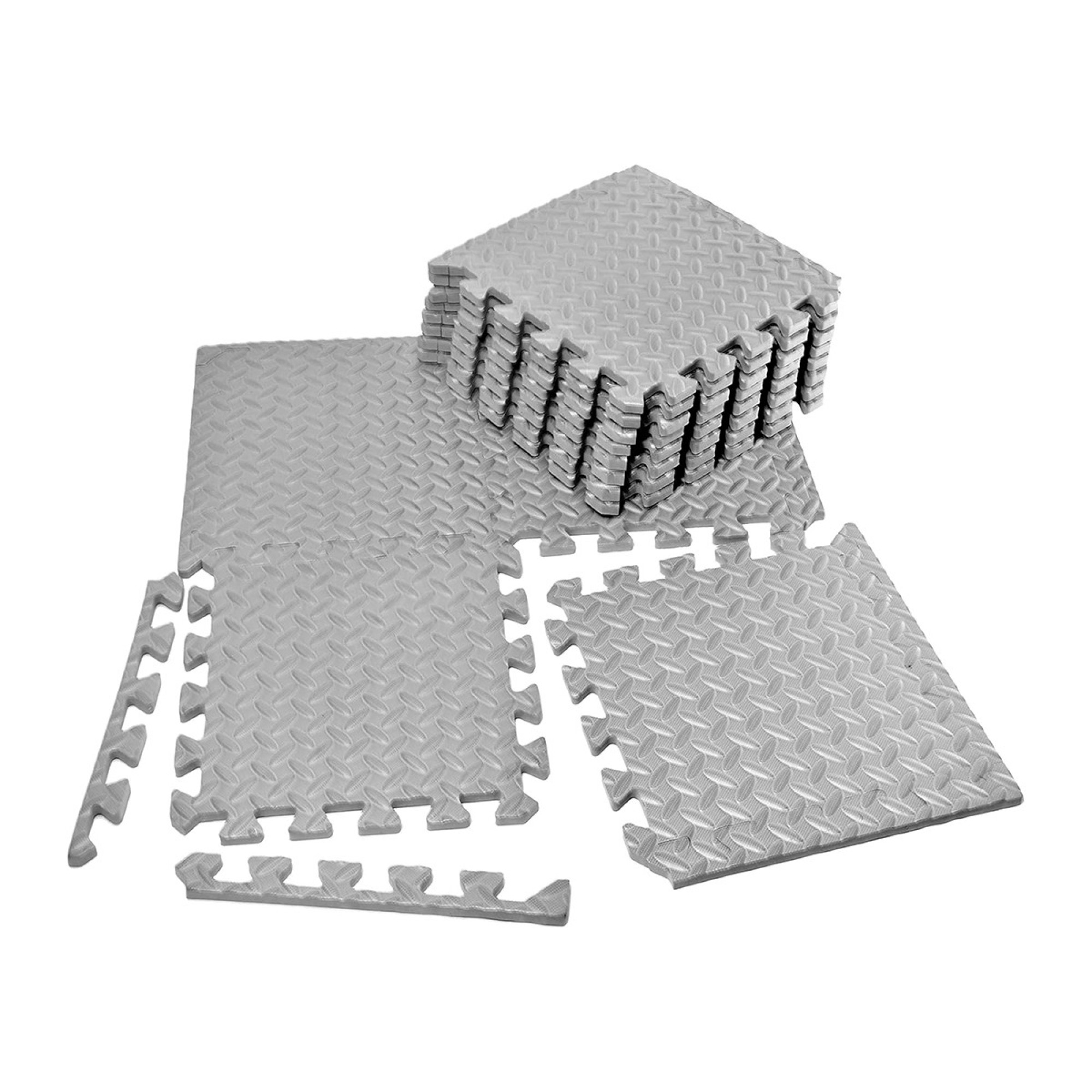 Татамі мат EasyFit 8 шт  (30х30х1 см) хвіст ластівки сірий - Robinzon.ua