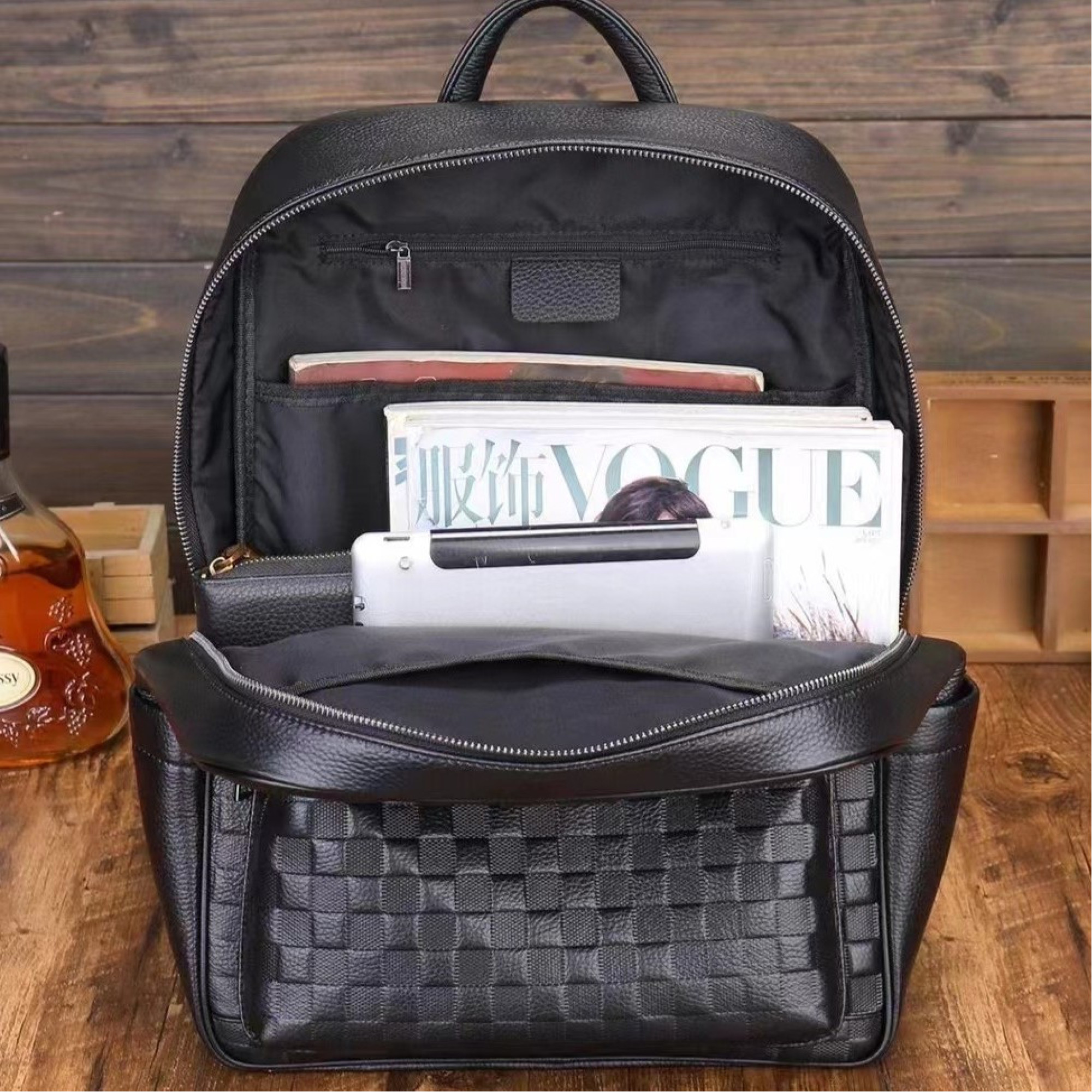 Рюкзак мужской кожаный. Черный городской рюкзак для ноутбука и документов Tiding Bag 13292 - 5 - Robinzon.ua