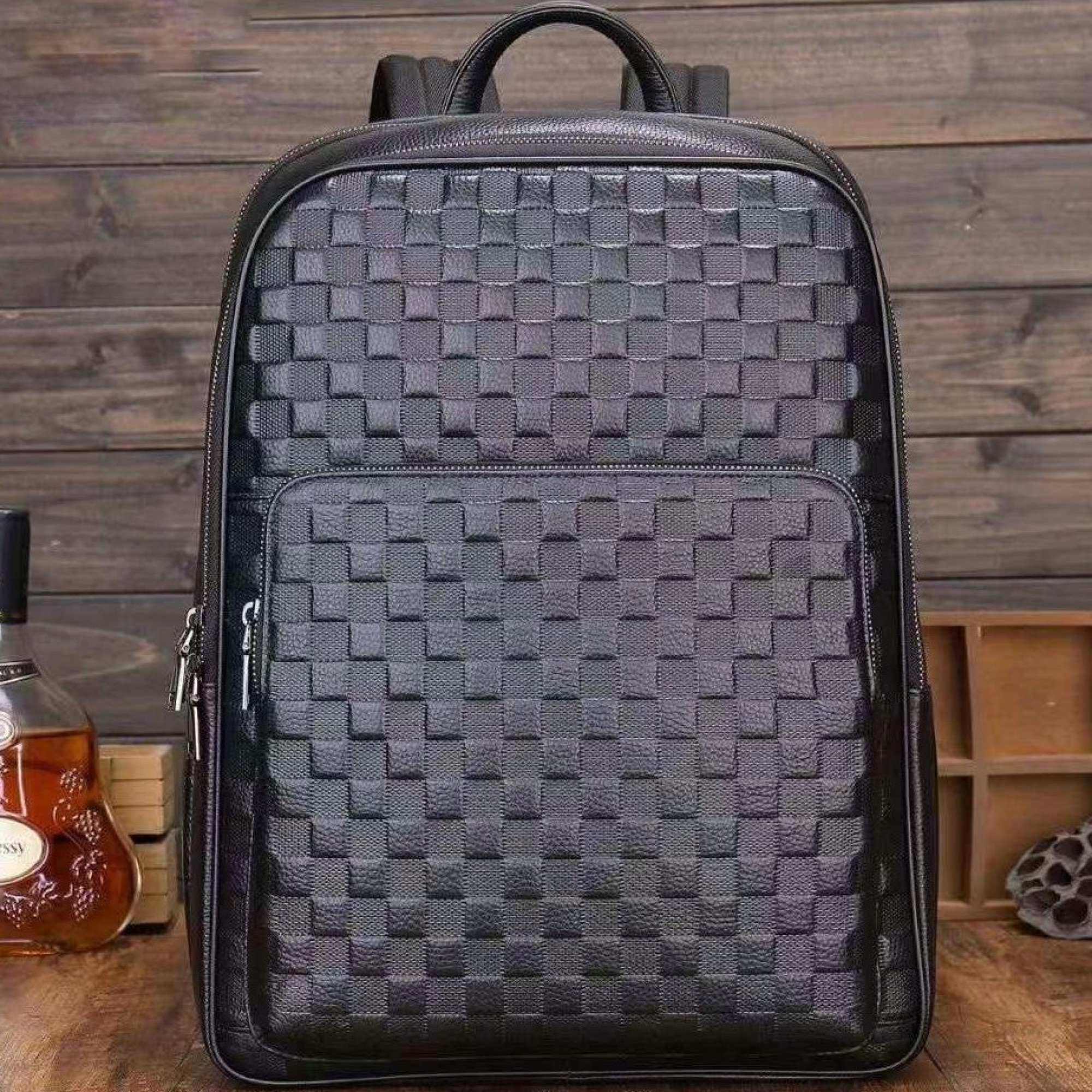 Рюкзак чоловічий шкіряний. Чорний міський рюкзак для ноутбука та документів Tiding Bag 13292 - Robinzon.ua