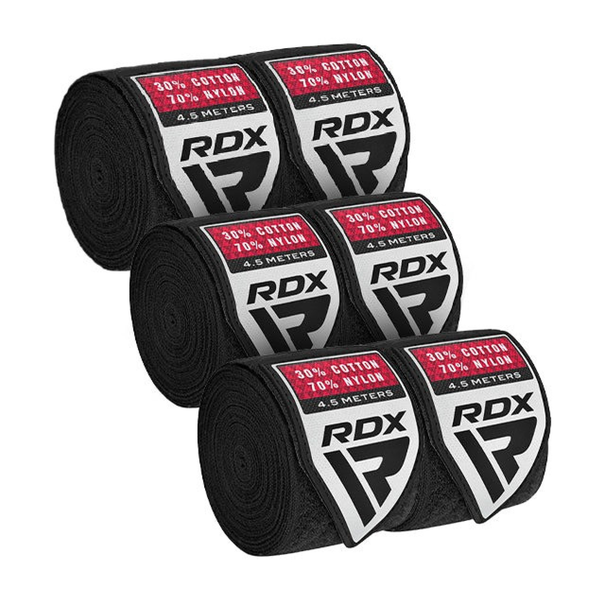 Бинти для боксу RDX RB Hand Wraps Combine 3 пари Black (4.5м.) - 1 - Robinzon.ua