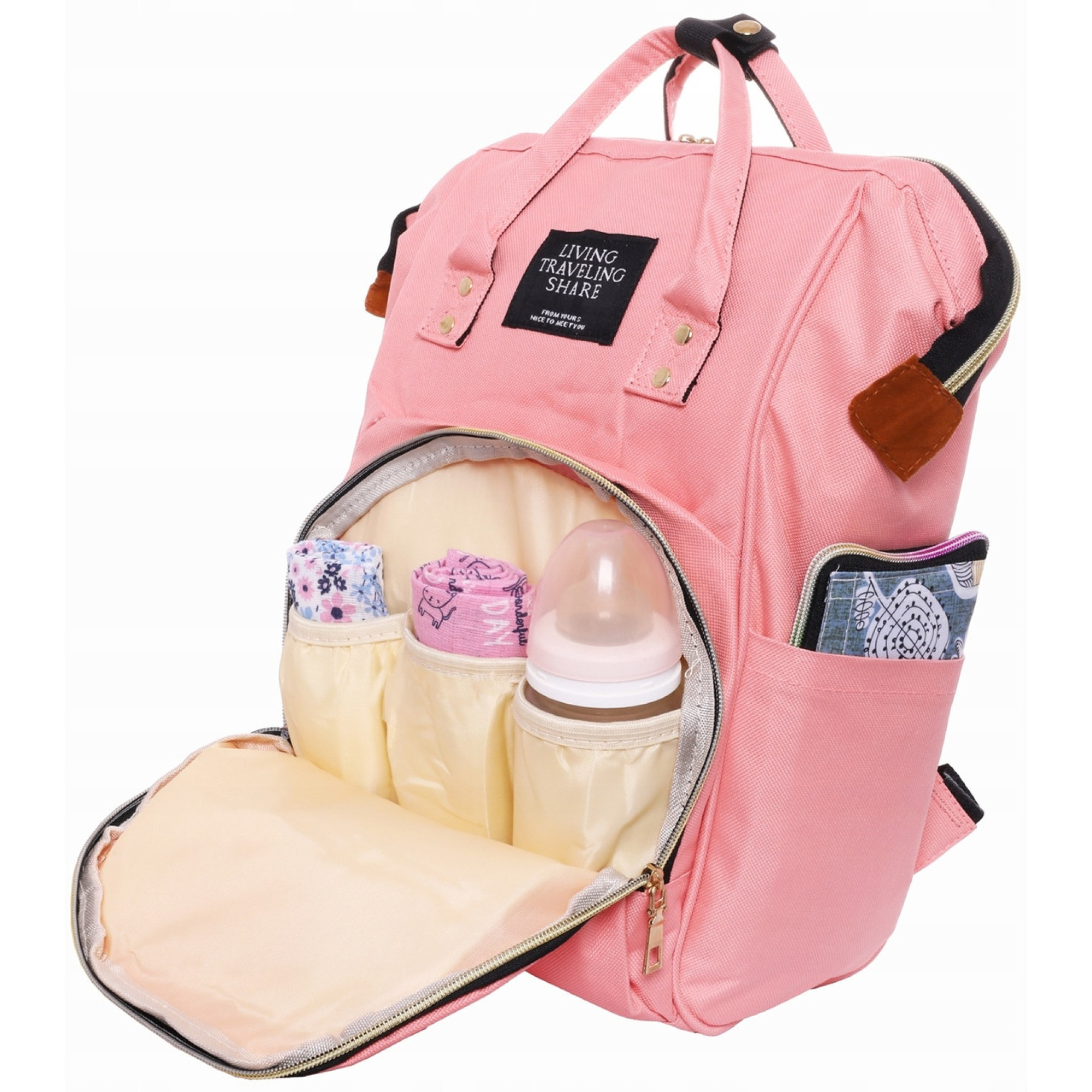 Рюкзак-сумка для мамы 12L Living Traveling Share розовый - 5 - Robinzon.ua