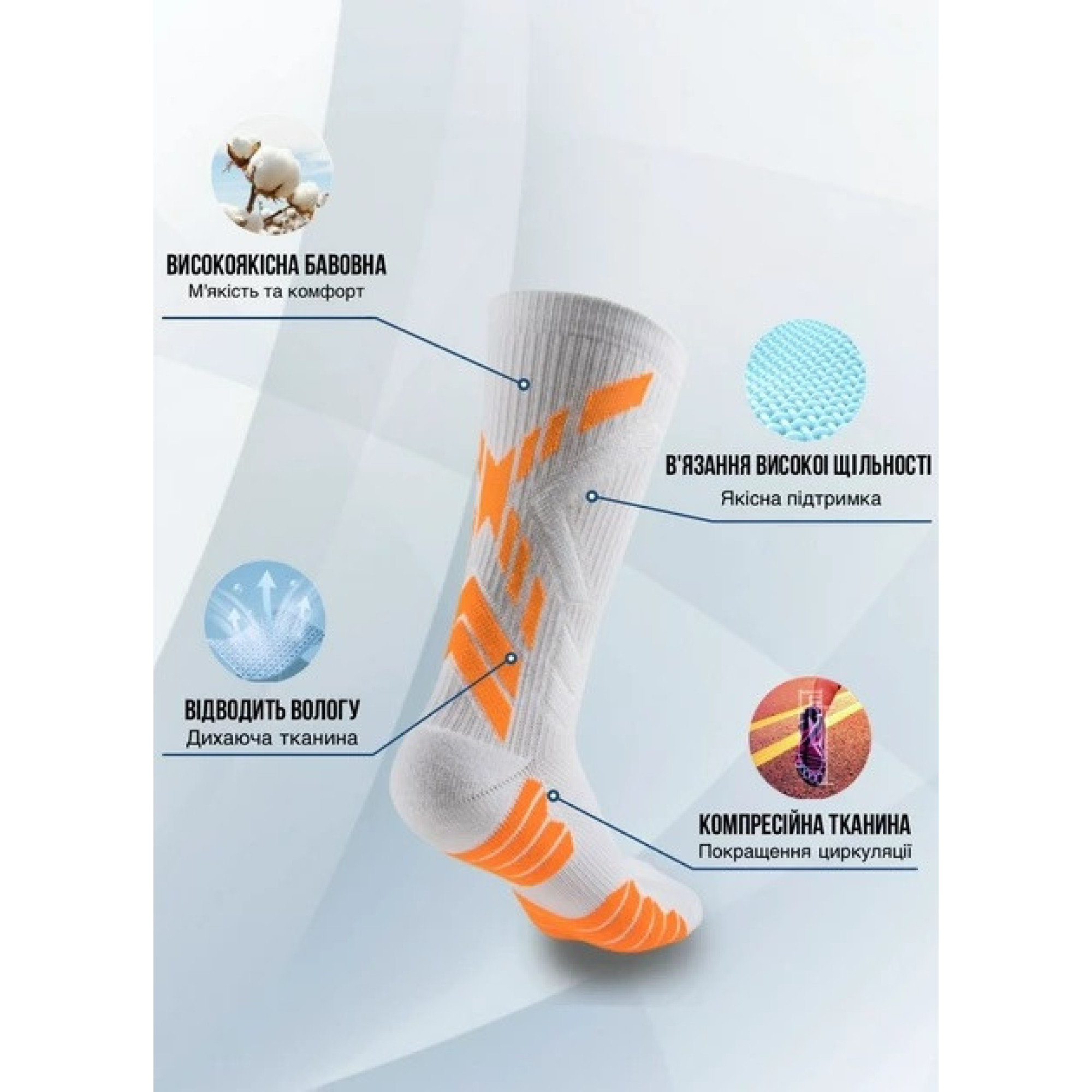 Чоловічі шкарпетки компресійні SPI Eco Compression  41-45 blue 4561 b - 1 - Robinzon.ua