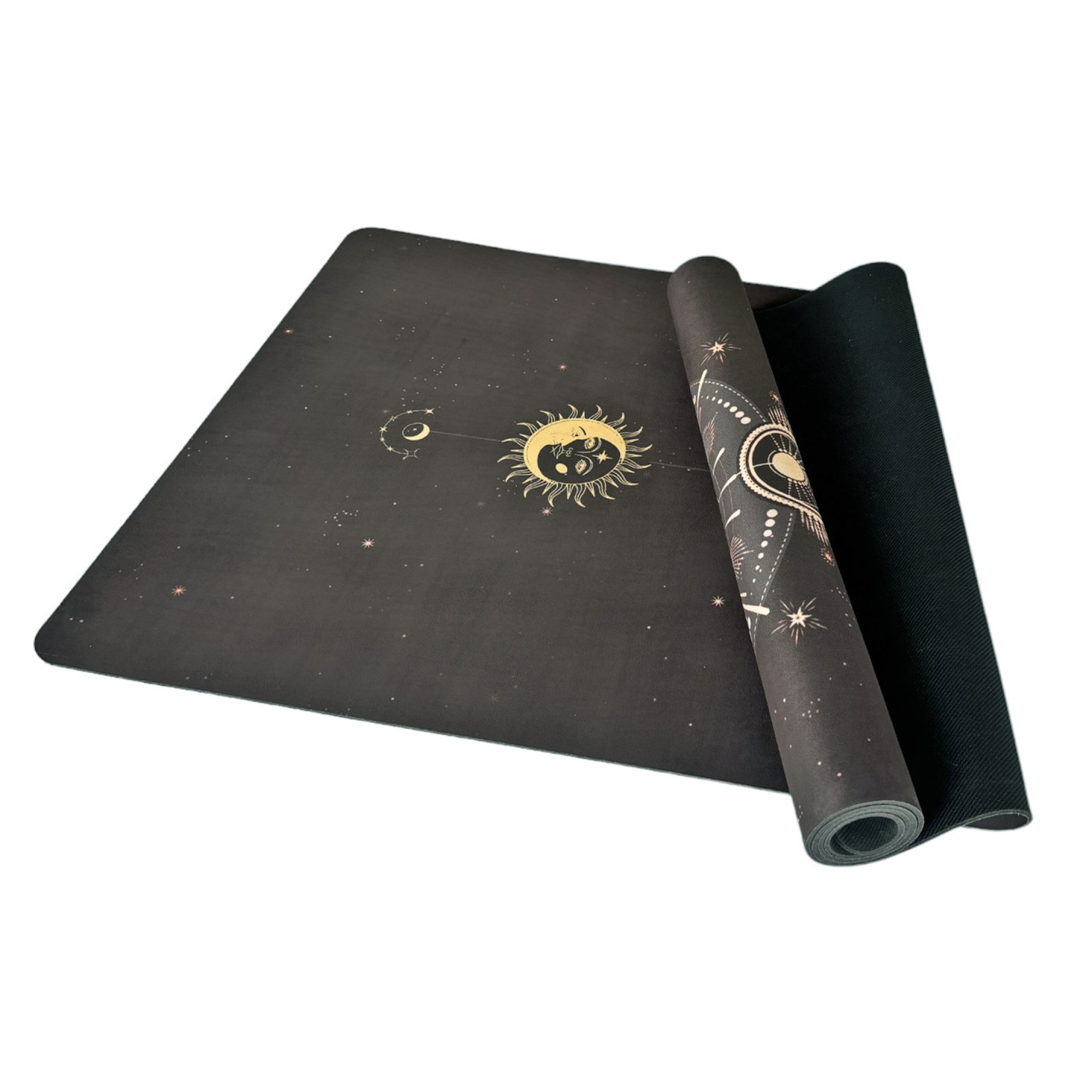 Килимок для йоги EasyFit BlackMoon (замша-каучук) чорний - 1 - Robinzon.ua