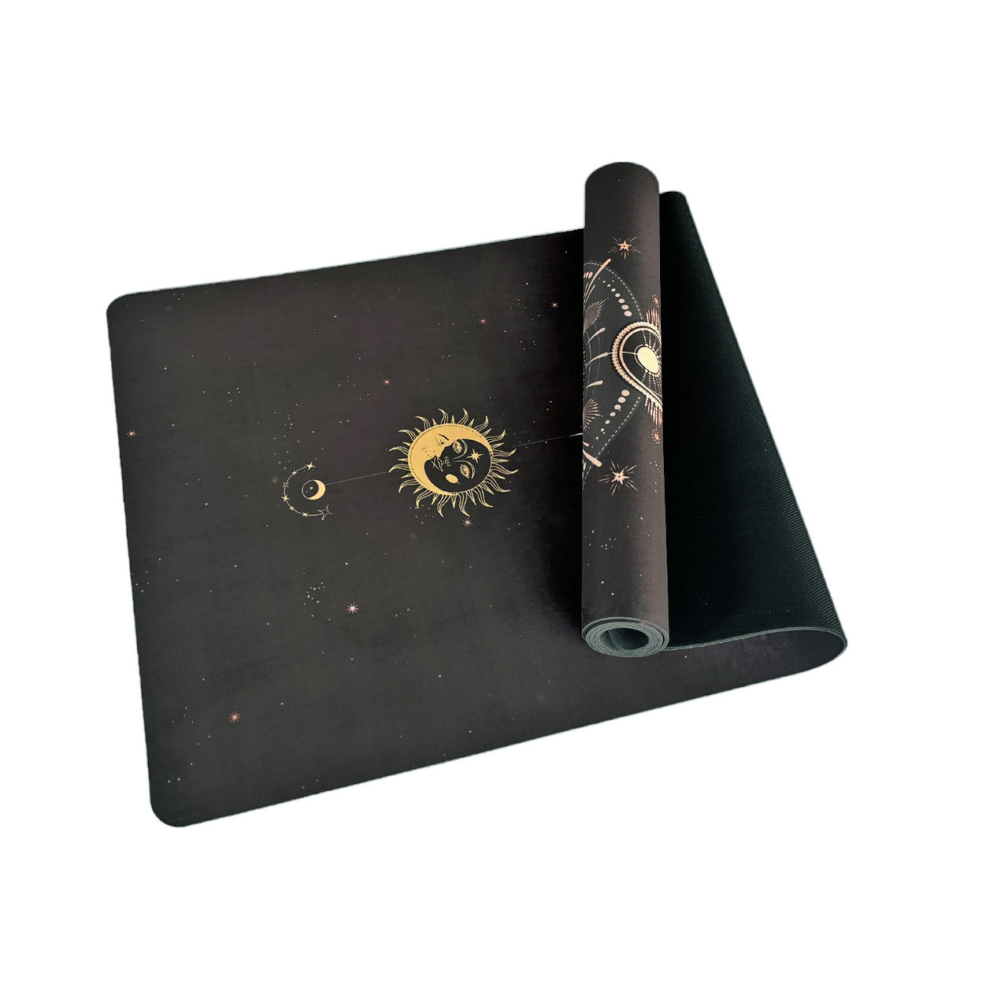 Килимок для йоги EasyFit BlackMoon (замша-каучук) чорний - 2 - Robinzon.ua