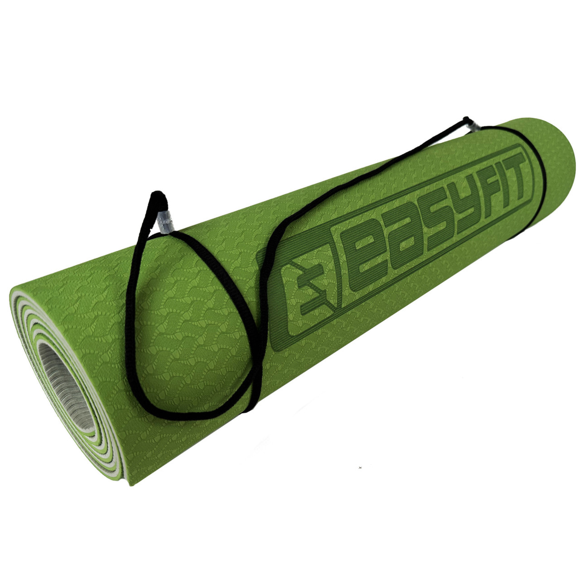 Килимок для йоги та фітнесу EasyFit TPE+TC 6мм двошаровий зелений-сірий - 2 Килимок для йоги та фітнесу EasyFit TPE+TC 6мм двошаровий зелений-сірий - 2 - Robinzon.ua