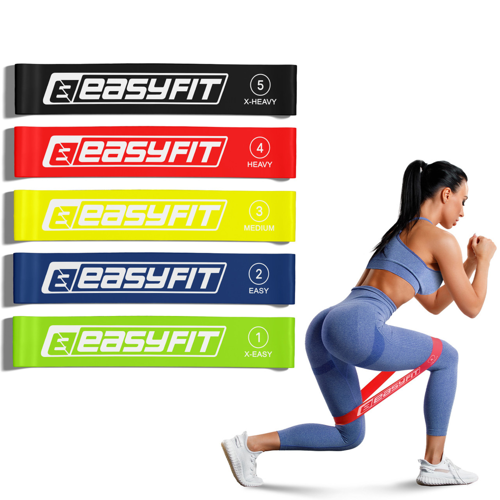 Гумові кільця для фітнесу EasyFit набір 5 шт - Robinzon.ua