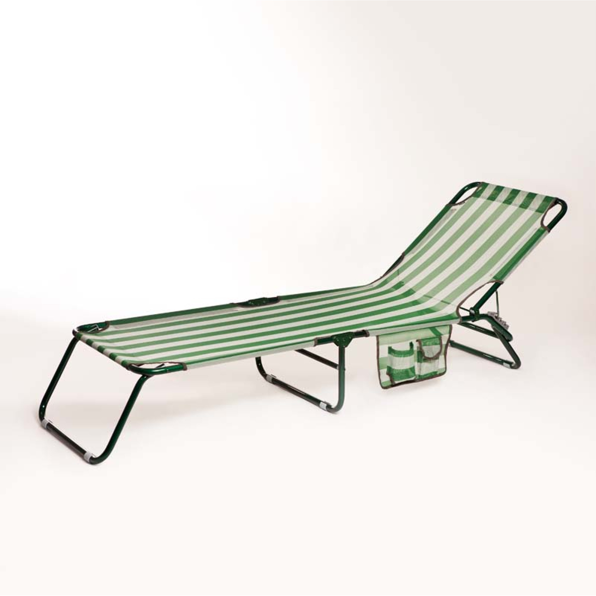 Раскладушка "Диагональ" d22 мм (Текстилен, Зеленo-белая полоса). - 1 - Robinzon.ua
