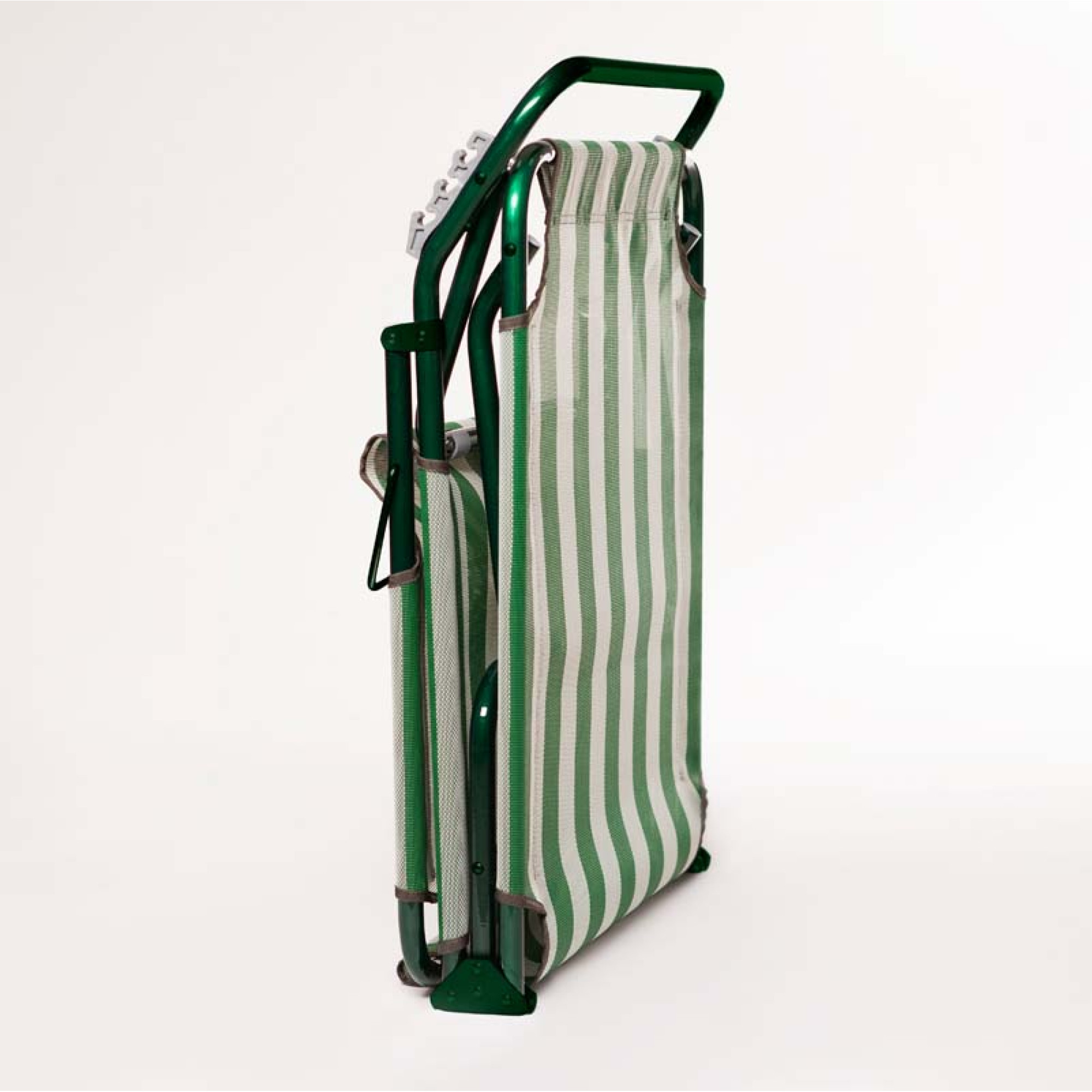 Раскладушка "Диагональ" d22 мм (Текстилен, Зеленo-белая полоса). - 3 - Robinzon.ua