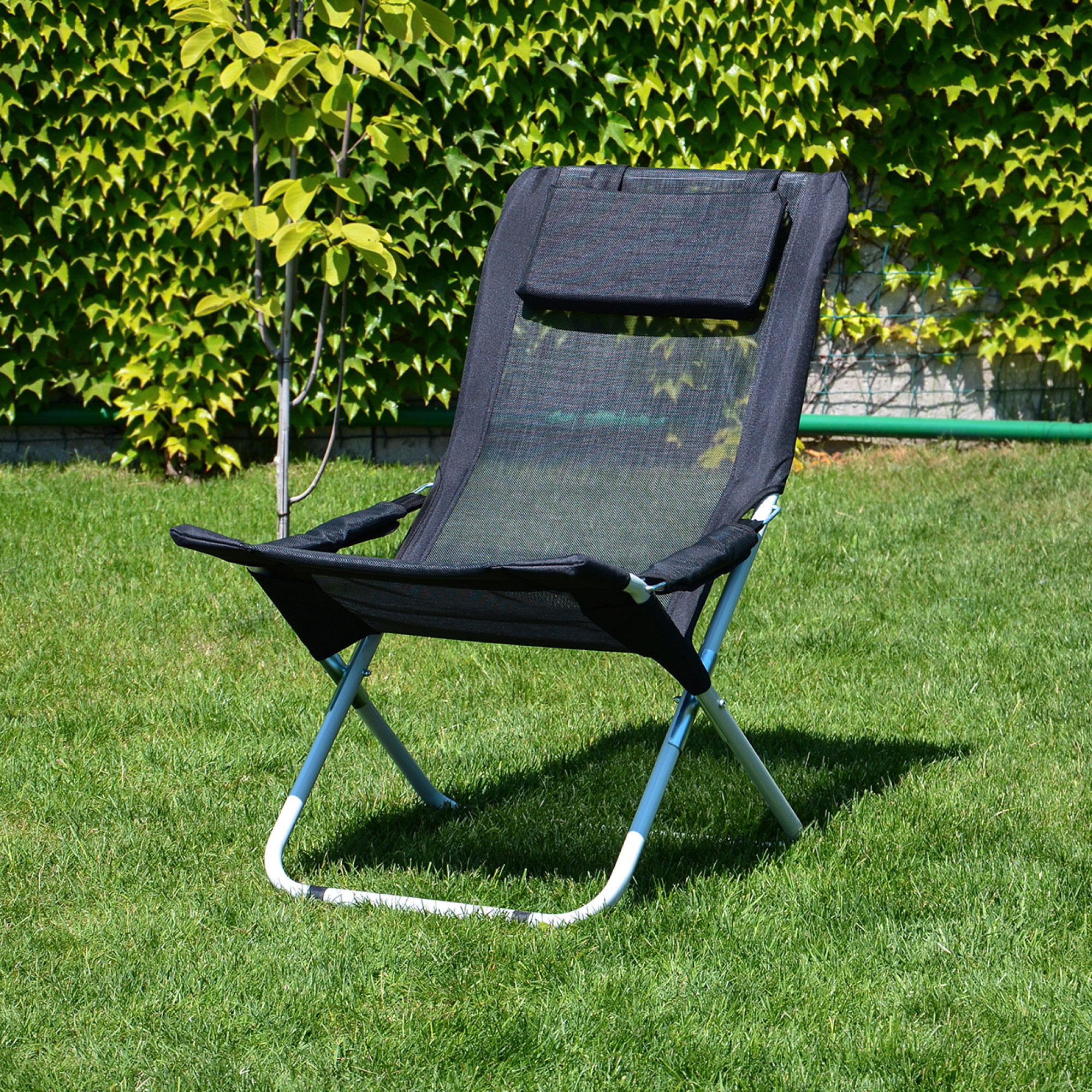 Шезлонг "Горизонт" d25 мм (Текстилен, Черный) - 3 - Robinzon.ua