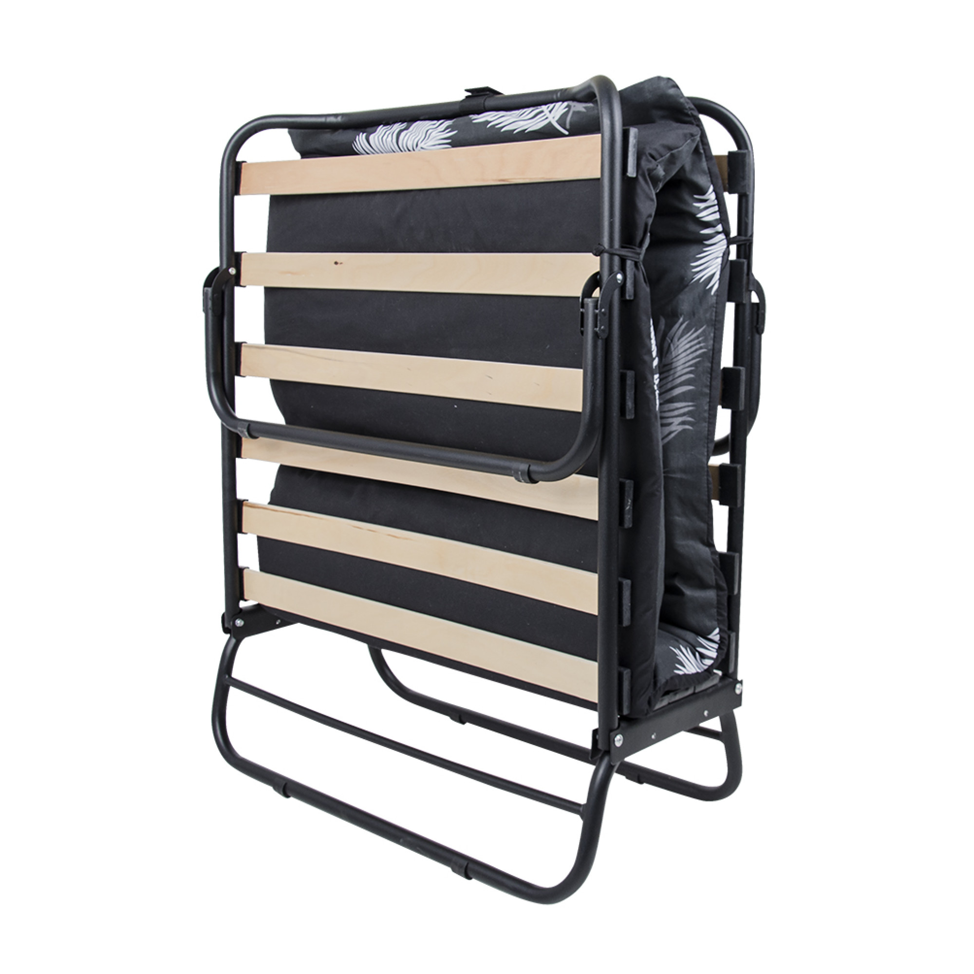 Ліжко на ламелях d25 мм (Бязь перо на чорному фоні). - 1 - Robinzon.ua