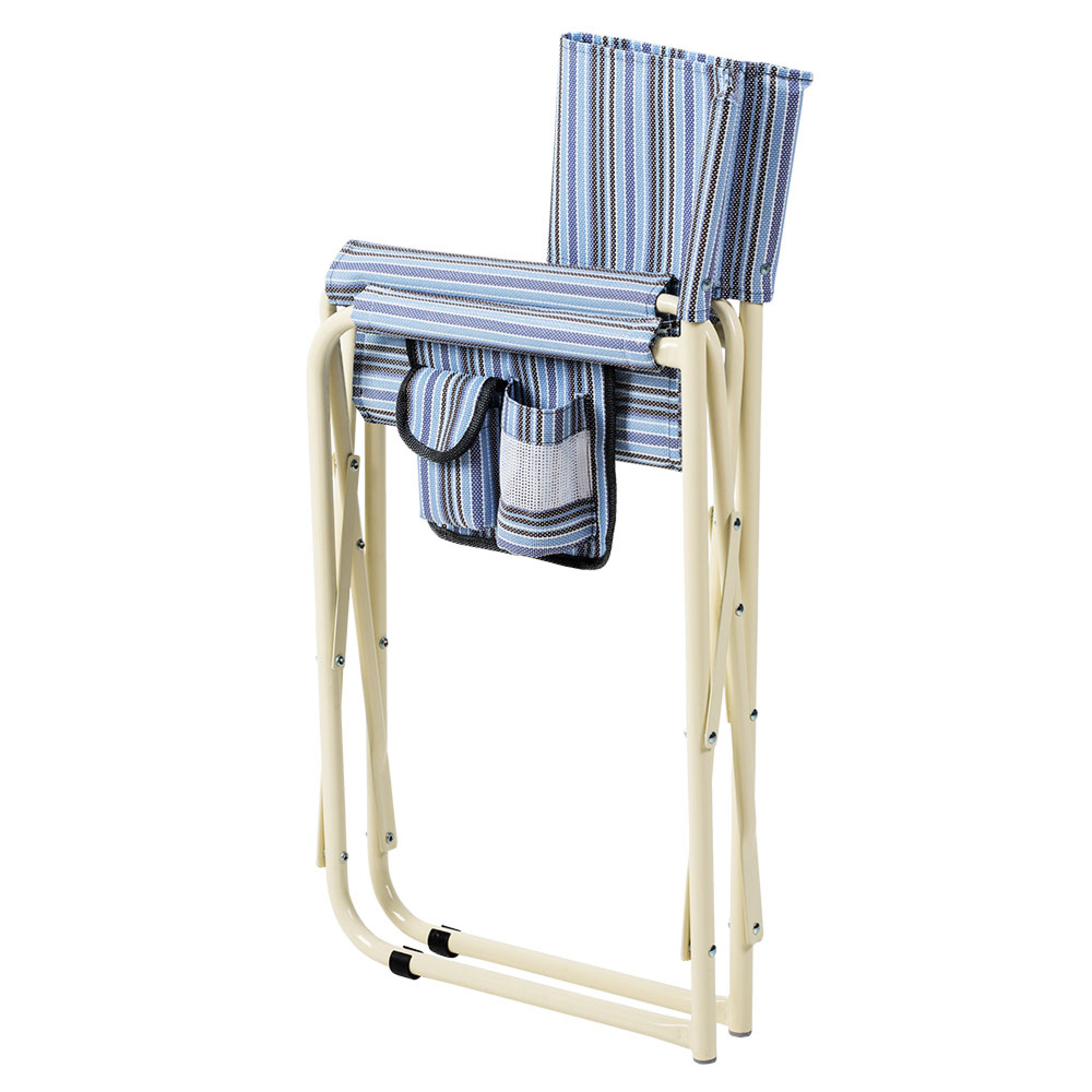 Стул "Режиссер без полки" d20 мм (Текстилен, Голубая полоса). - 1 - Robinzon.ua