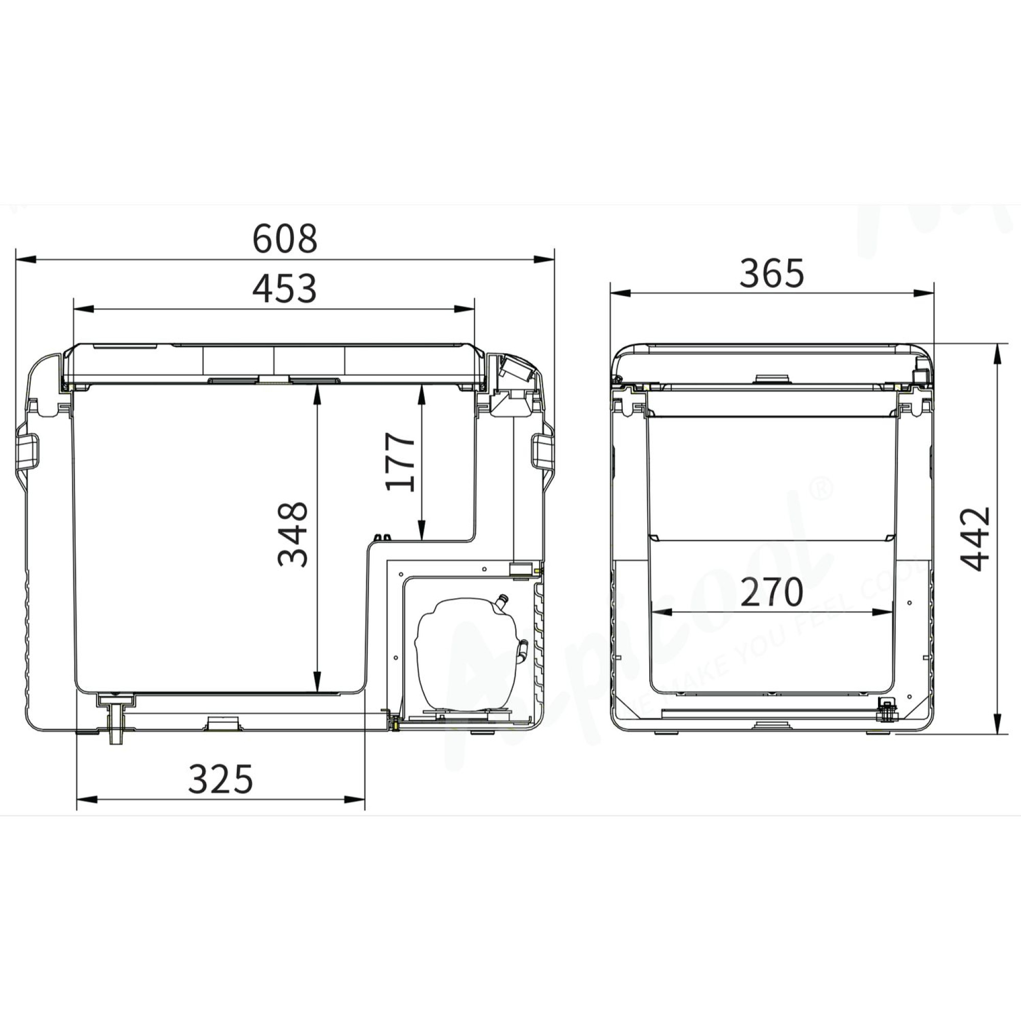 Компресорний автохолодильник Alpicool CL40G (37 літрів). До -20℃, (12, 24, 220 вольт) - 6 - Robinzon.ua