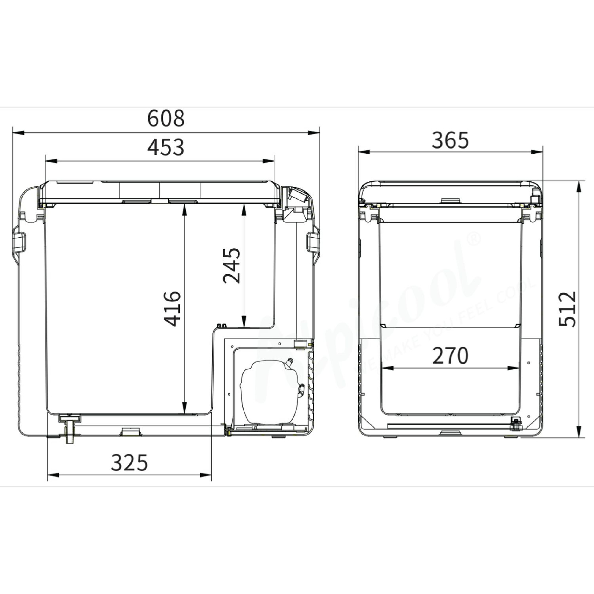 Компресорний автохолодильник Alpicool CL50G (45 літрів). До -20℃, (12, 24, 220 вольт) - 5 - Robinzon.ua