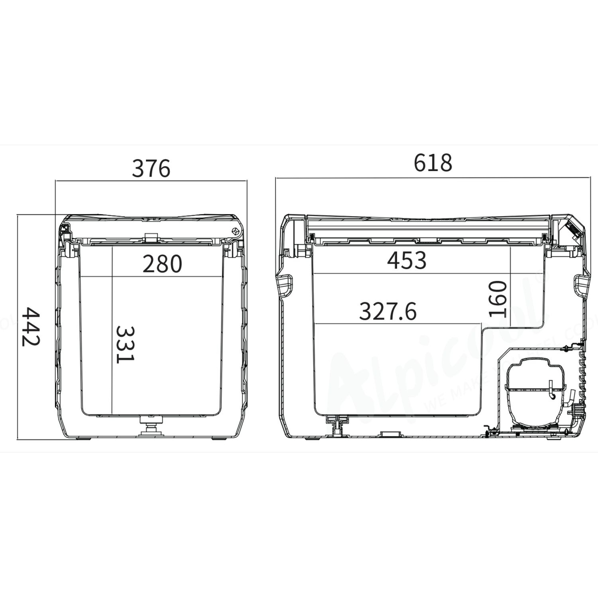 Компресорний автохолодильник Alpicool NL40 (35 літрів, LG Compressor). До -20℃, (12, 24, 220 вольт) - 5 - Robinzon.ua