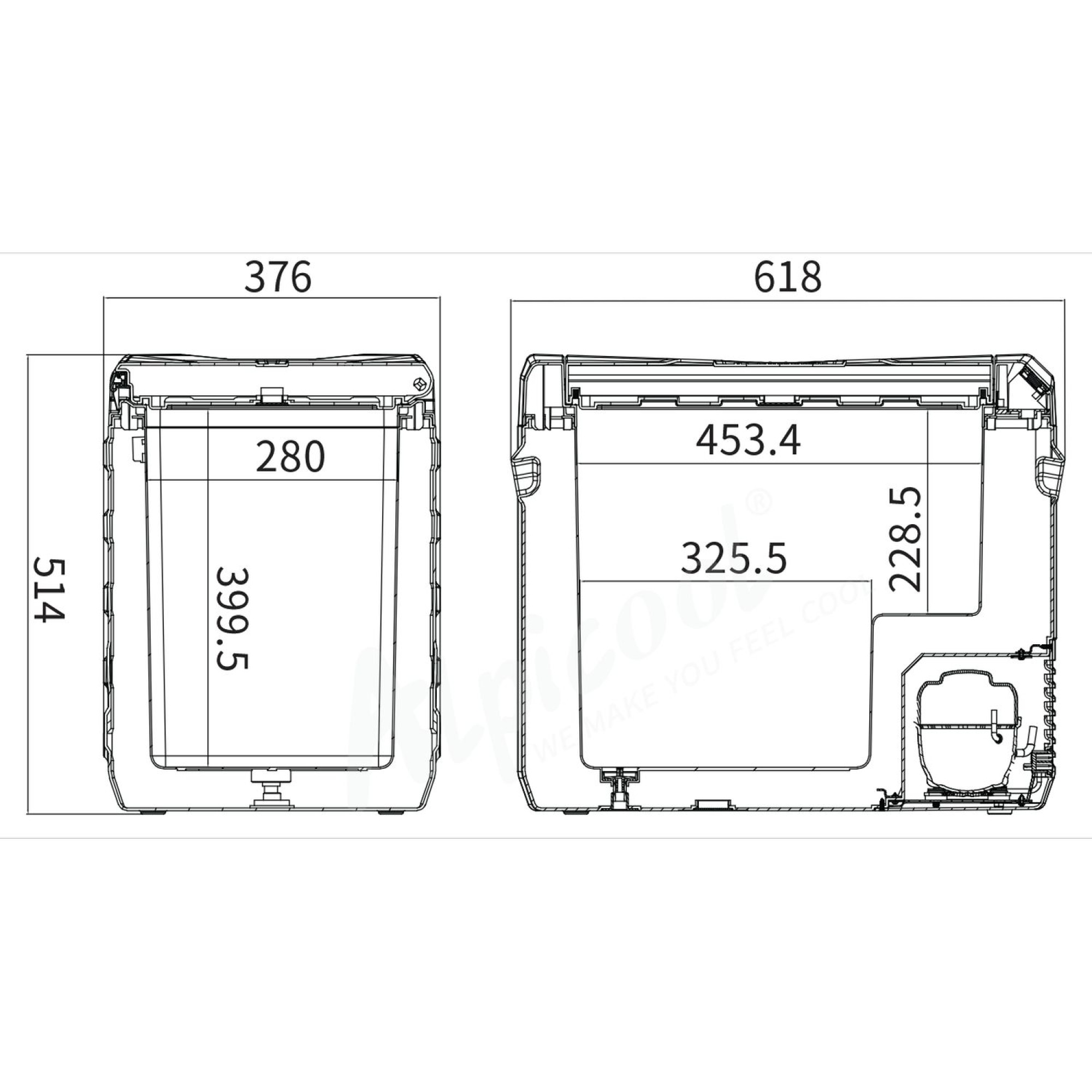 Компресорний автохолодильник Alpicool NL50 (45 літрів, LG Compressor). До -20℃, (12, 24, 220 вольт) - 5 - Robinzon.ua