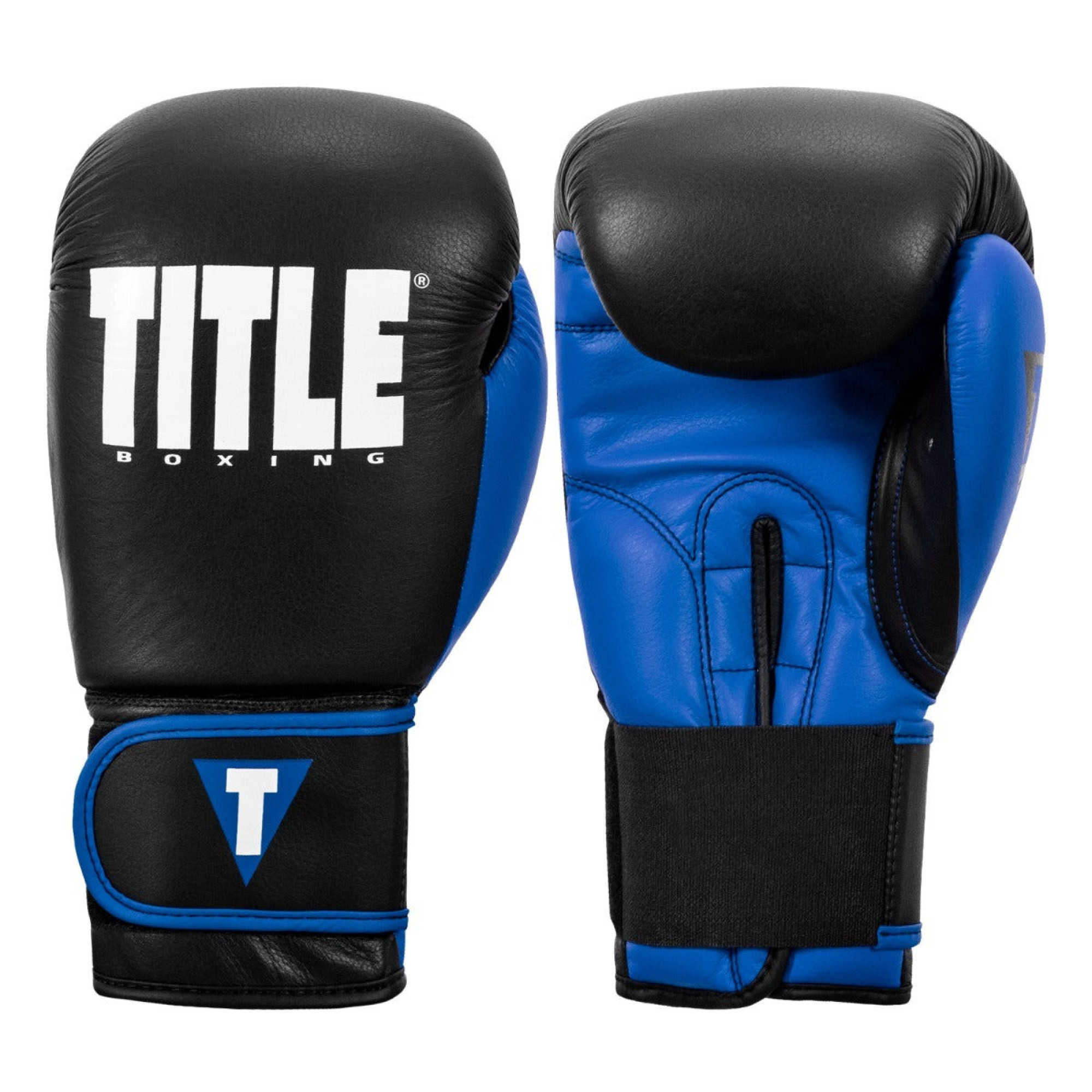 Боксерські рукавиці TITLE Boxing Dynamic Strike Black/Blue 12 oz - 1 - Robinzon.ua