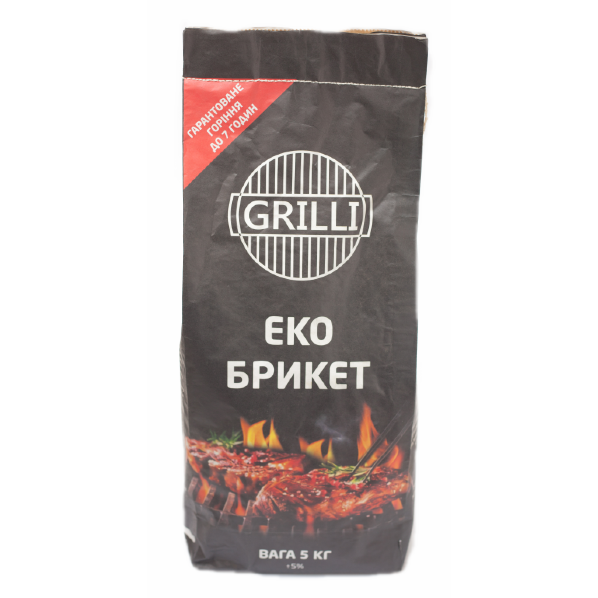 Деревно-вугільний екобрикет 5кг GRILLI 77777 - 1 - Robinzon.ua