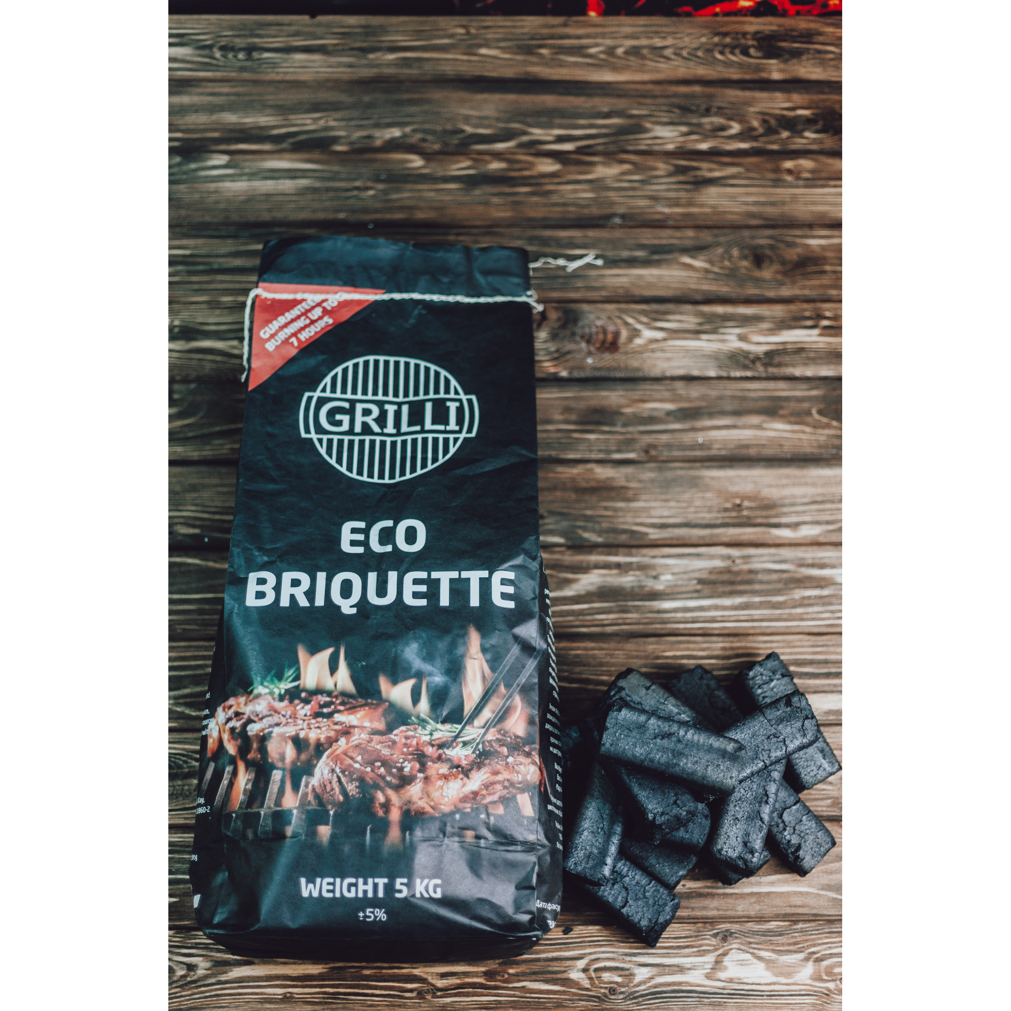 Деревно-вугільний екобрикет 5кг GRILLI 77777 - 4 - Robinzon.ua
