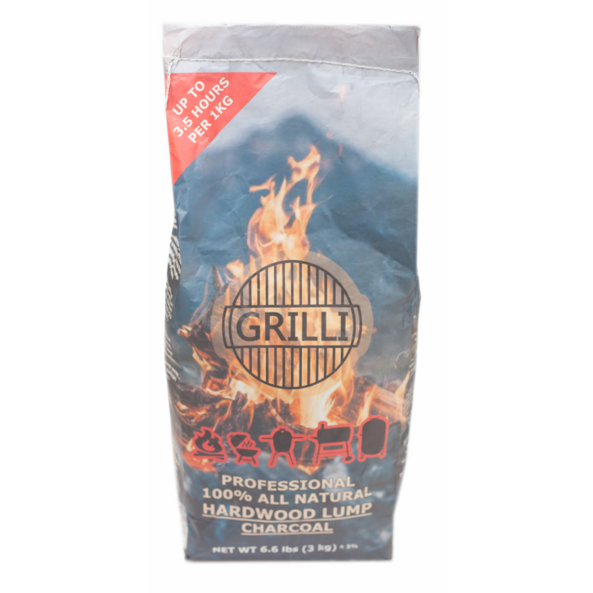 Древесный уголь 3 кг GRILLI 77782. - 1 - Robinzon.ua