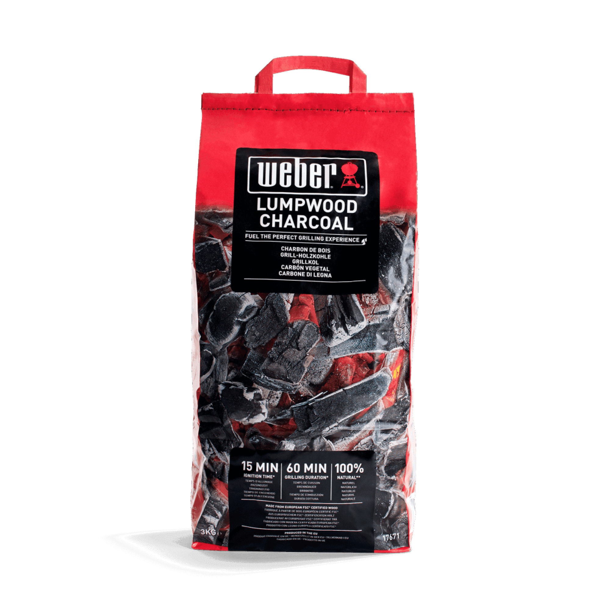 Уголь деревянный Вебер, 3 кг 17824. - 1 - Robinzon.ua