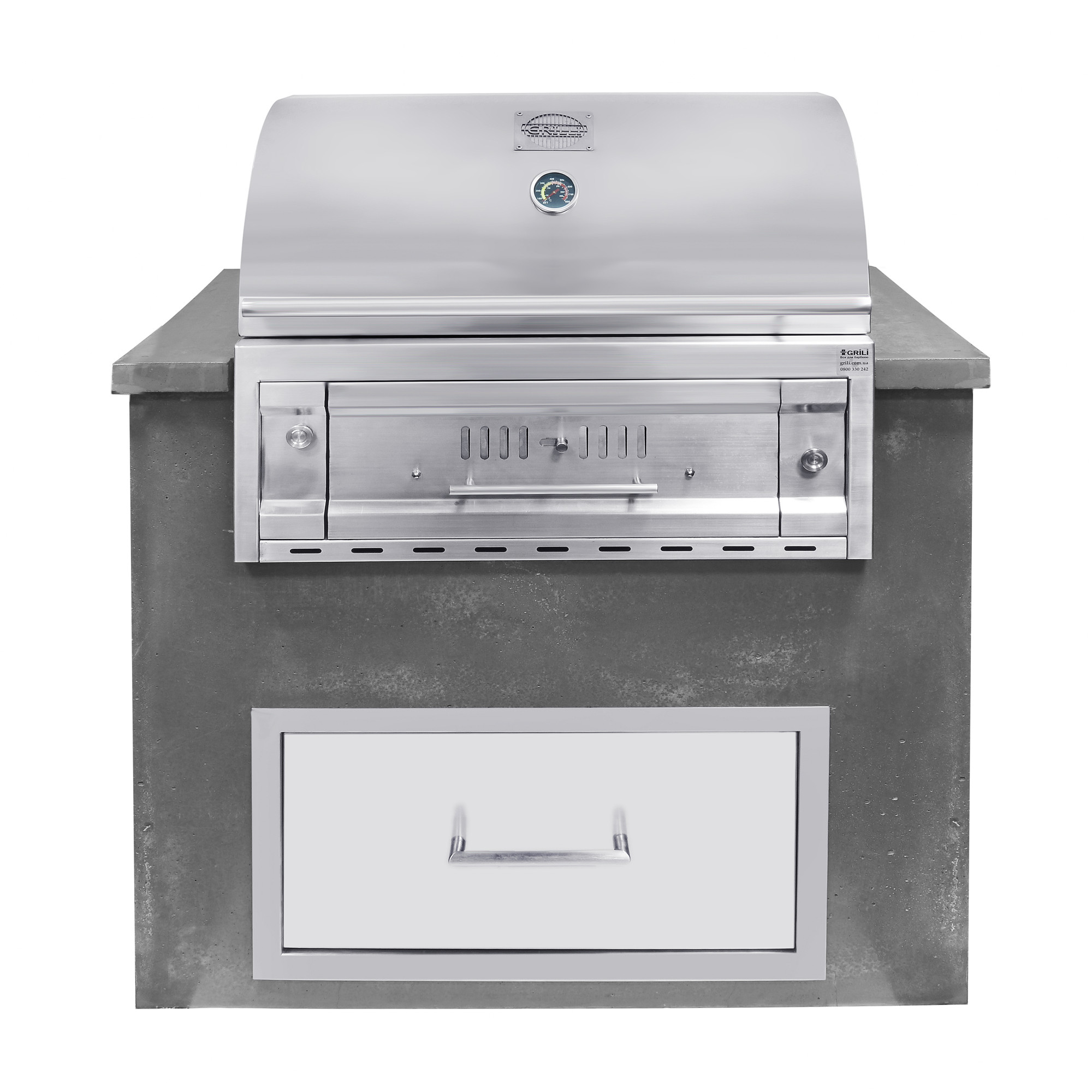 Вугільно-дров''яний гриль що вбудовується Fiery Fish тм GRILLI - 4 - Robinzon.ua