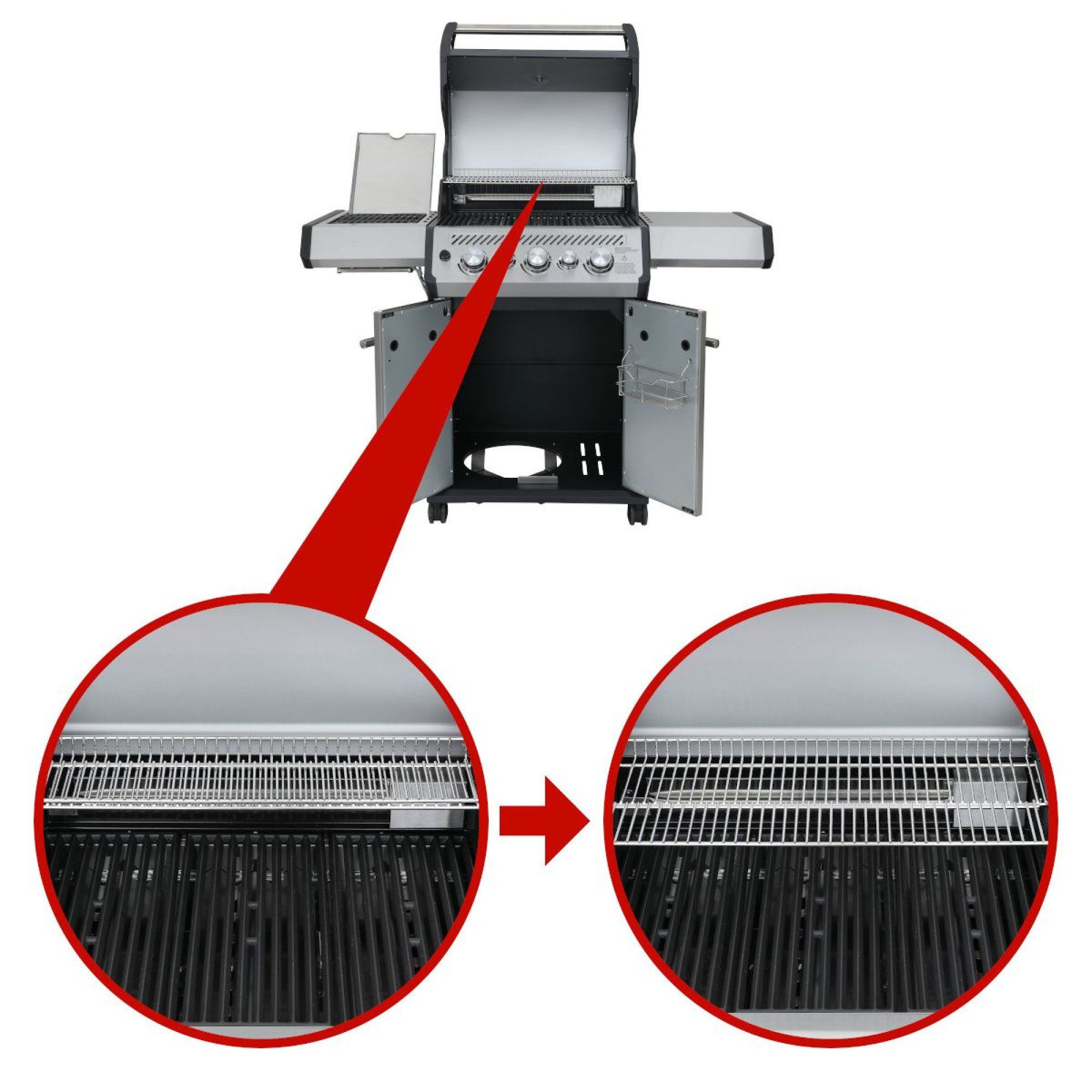 Газовий гриль SANTOS S-318 Black, з бічним і заднім пальниками, чорний 900273 - 1 - Robinzon.ua