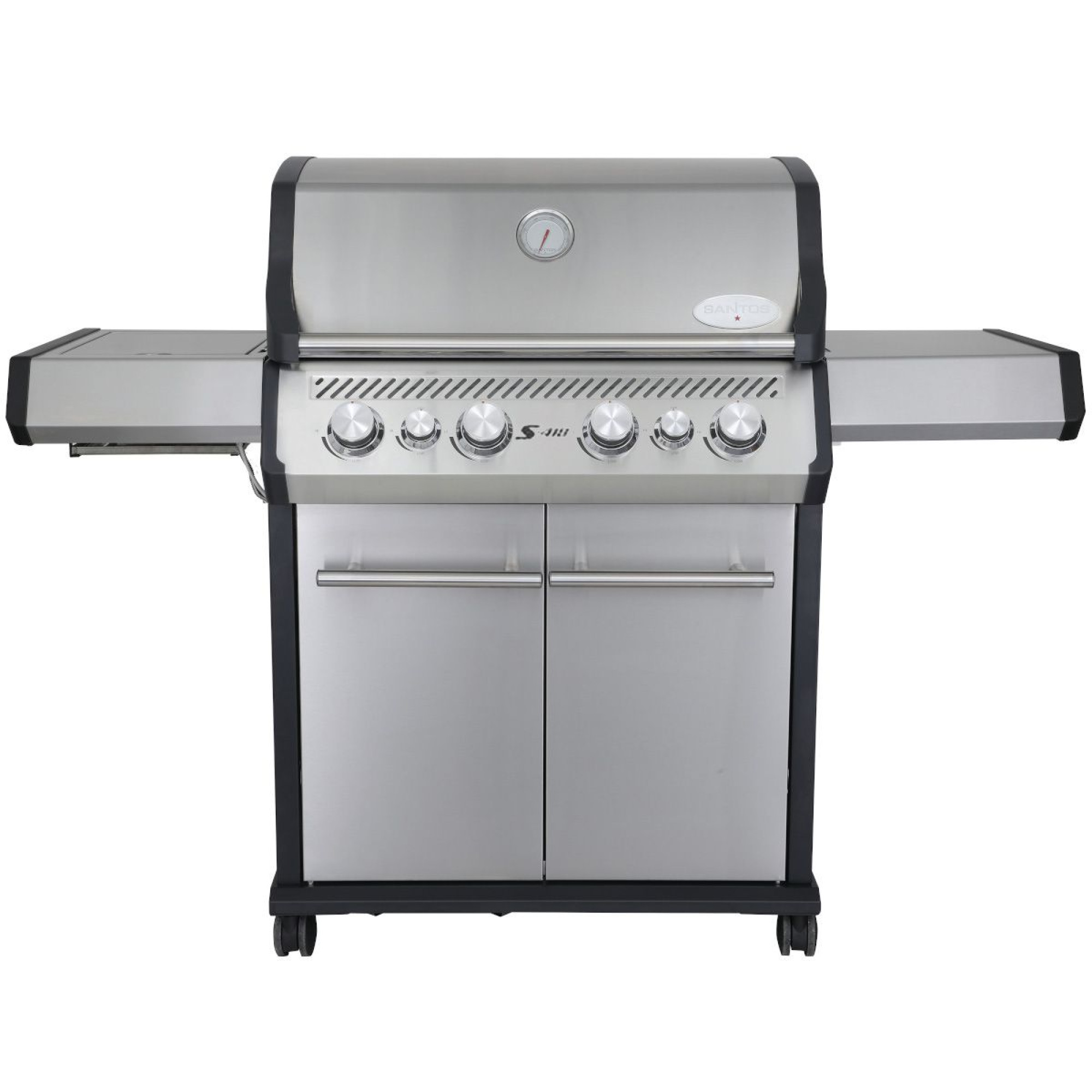 Газовий гриль SANTOS S-418, з бічним і заднім пальниками, нержавіюча сталь 900303 - Robinzon.ua