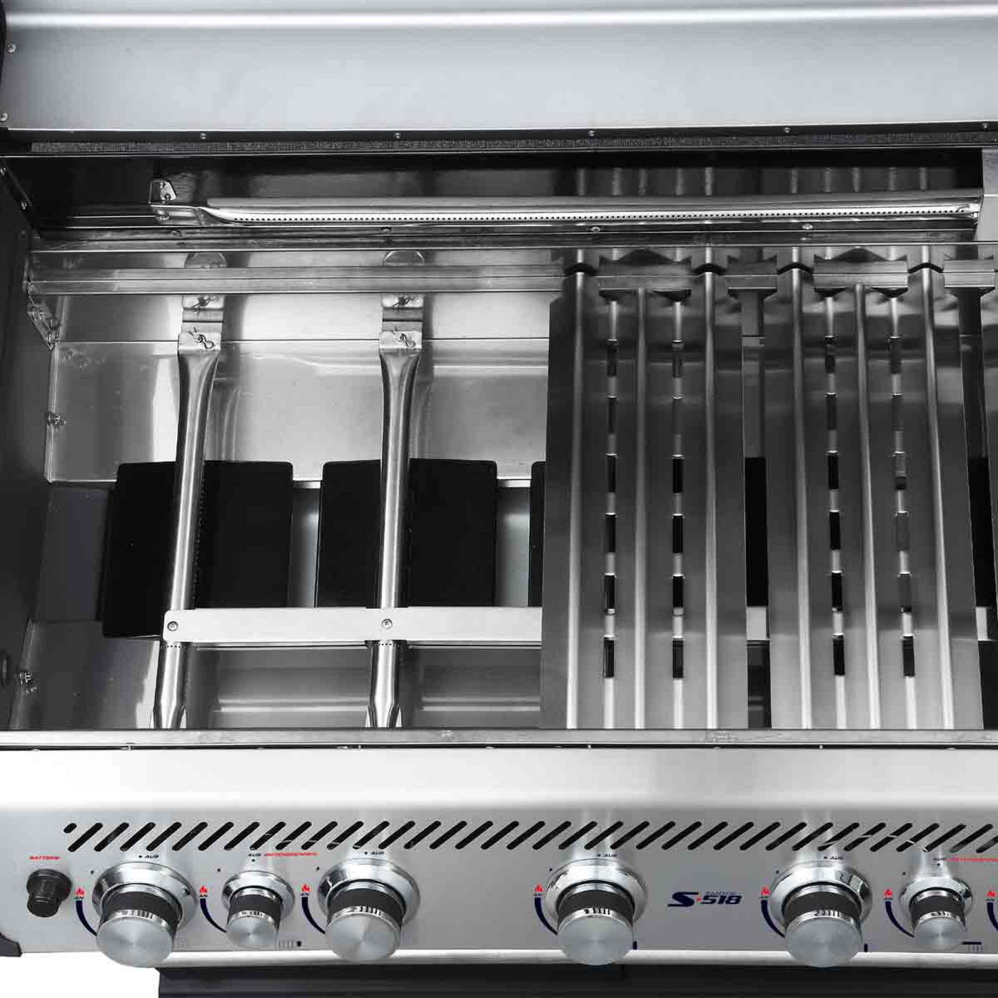 Газовий гриль SANTOS S-518, з бічним і заднім пальниками, нержавіюча сталь 890604 - 3 - Robinzon.ua