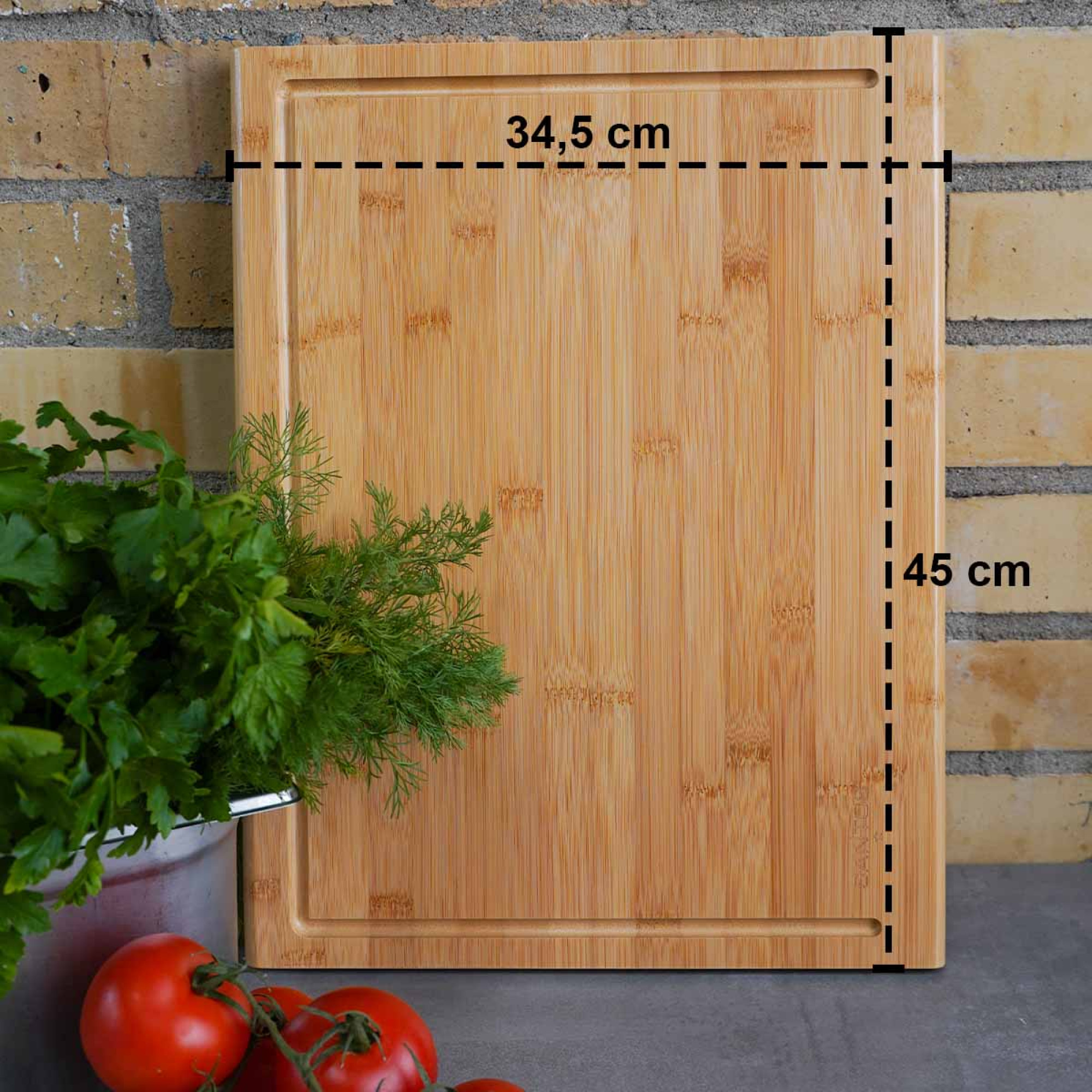 Обробна дошка SANTOS, бамбук 45 х 34,5 х 2,5 см 899232 - 1 - Robinzon.ua