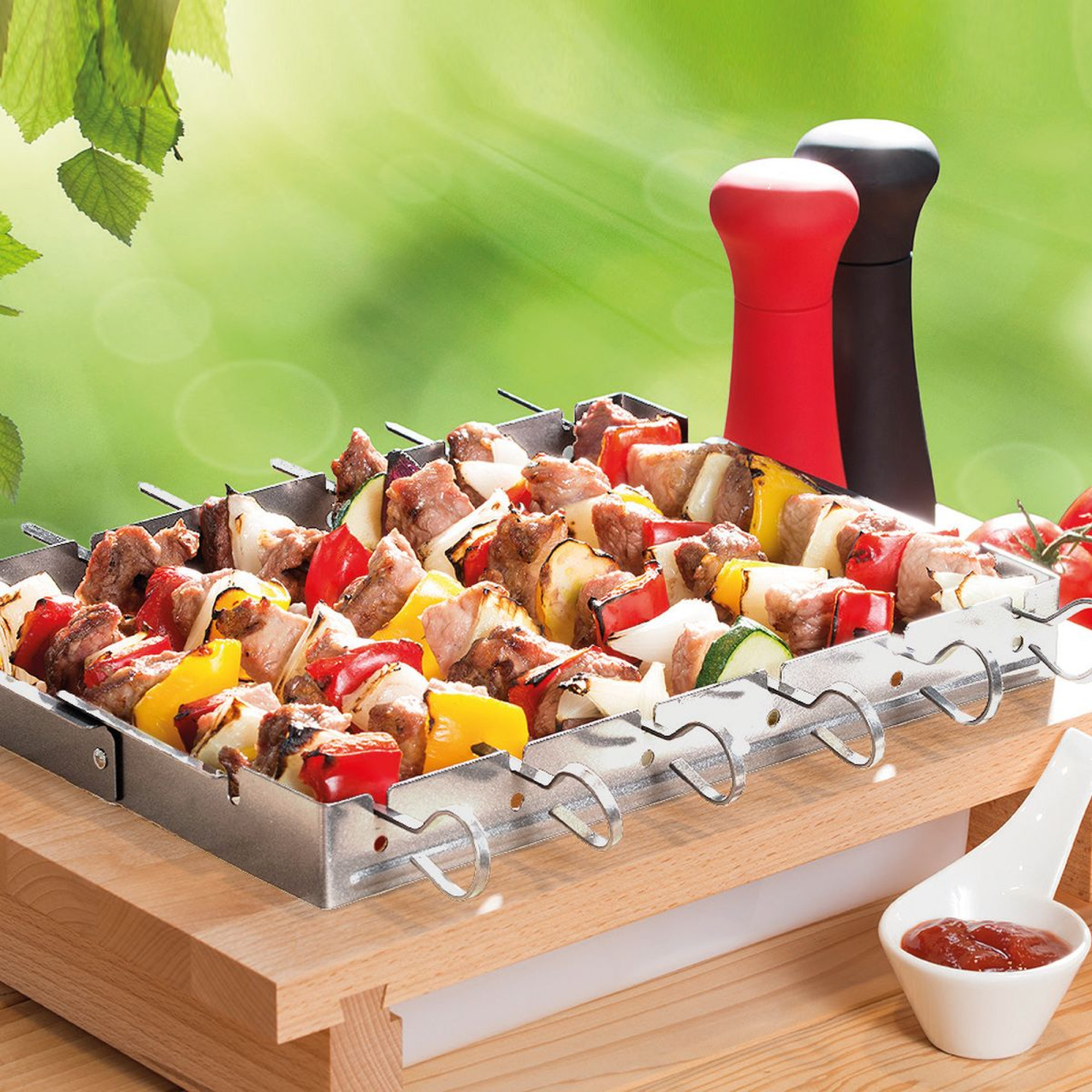 Набор шампуров с подставкой SANTOS, 6 шт, складная подставка, нержавеющая сталь 890109. - 5 Набор шампуров с подставкой SANTOS, 6 шт, складная подставка, нержавеющая сталь 890109. - 5 - Robinzon.ua