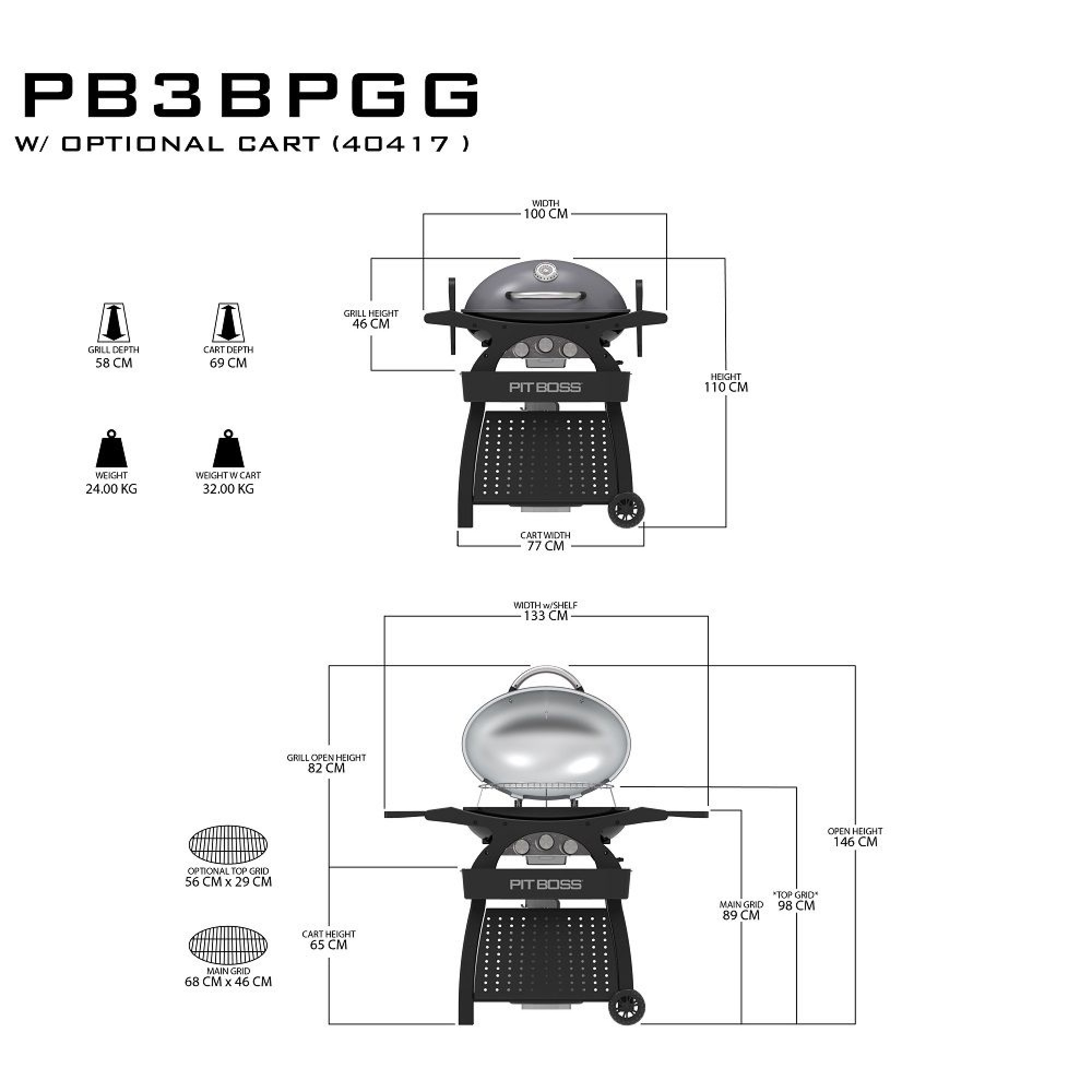 Портативний газовий гриль Pit Boss Sportsman 3, 10755  + (31915,40417,40419,40421,40423) - 6 - Robinzon.ua