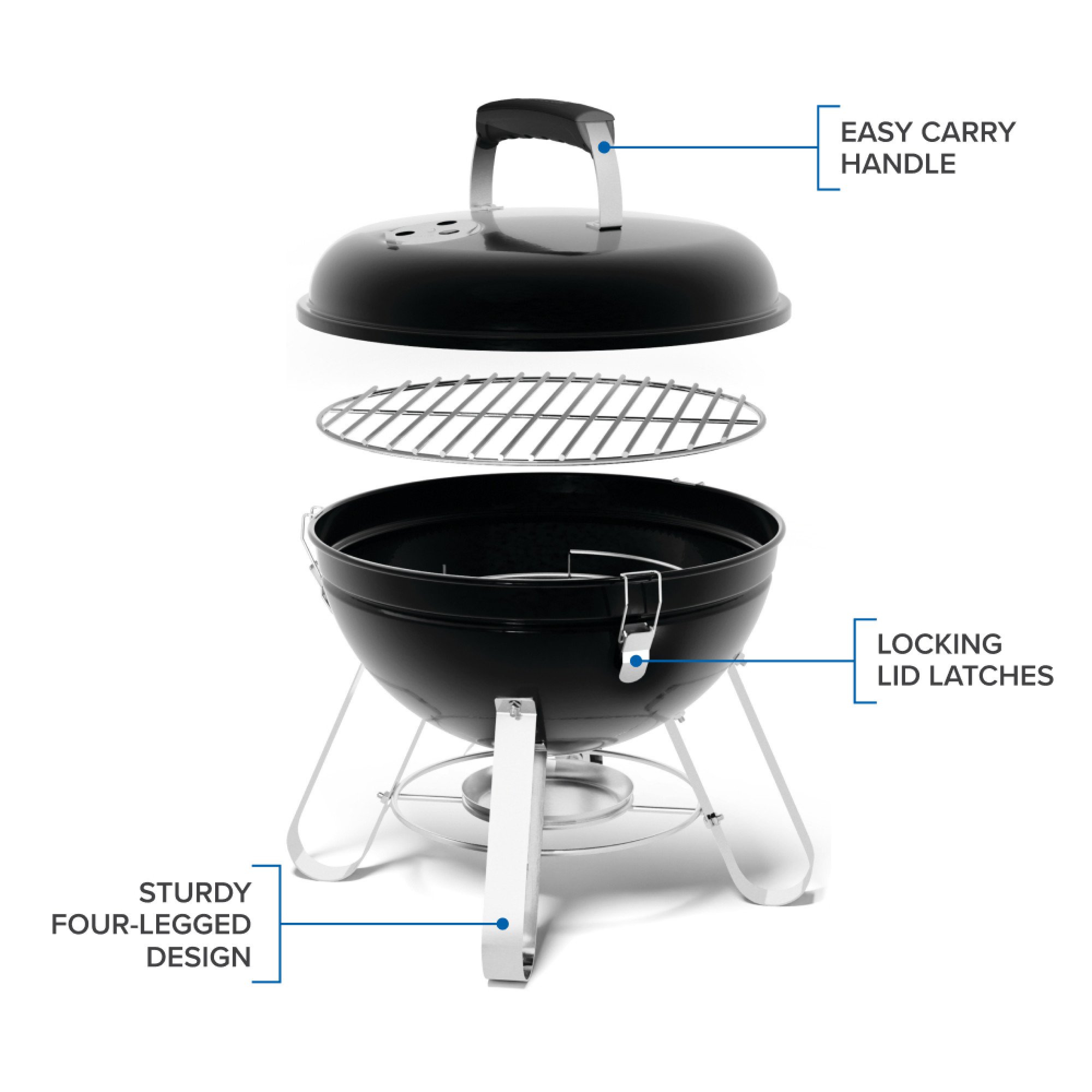 Вугільний портативний гриль 37 см Napoleon Premium Kettle NK14K-LEG-3 - 3 - Robinzon.ua