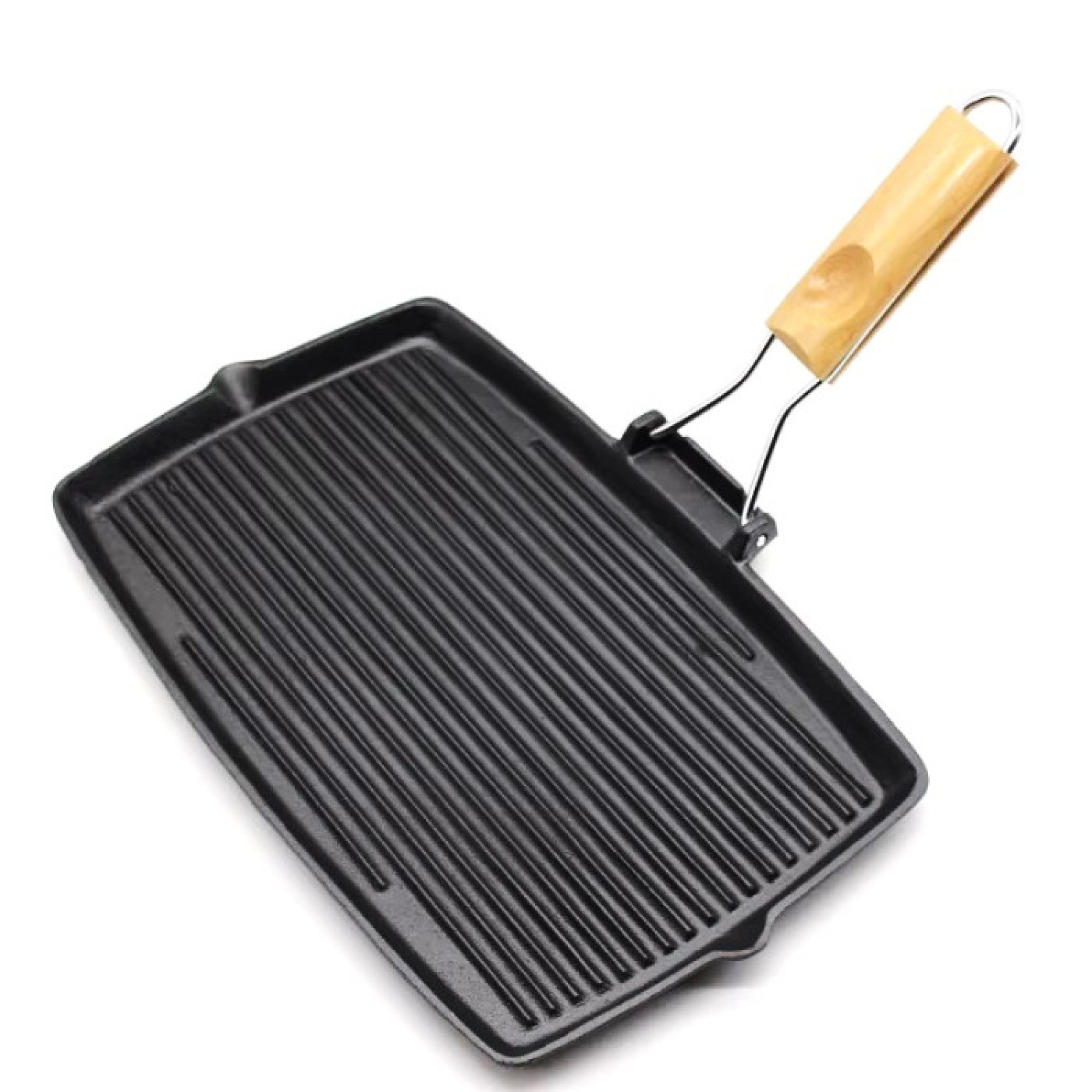 Чугунная гриль-сковорода с ручкой 36,5х24,5х3 см GRILLI 777175. - Robinzon.ua
