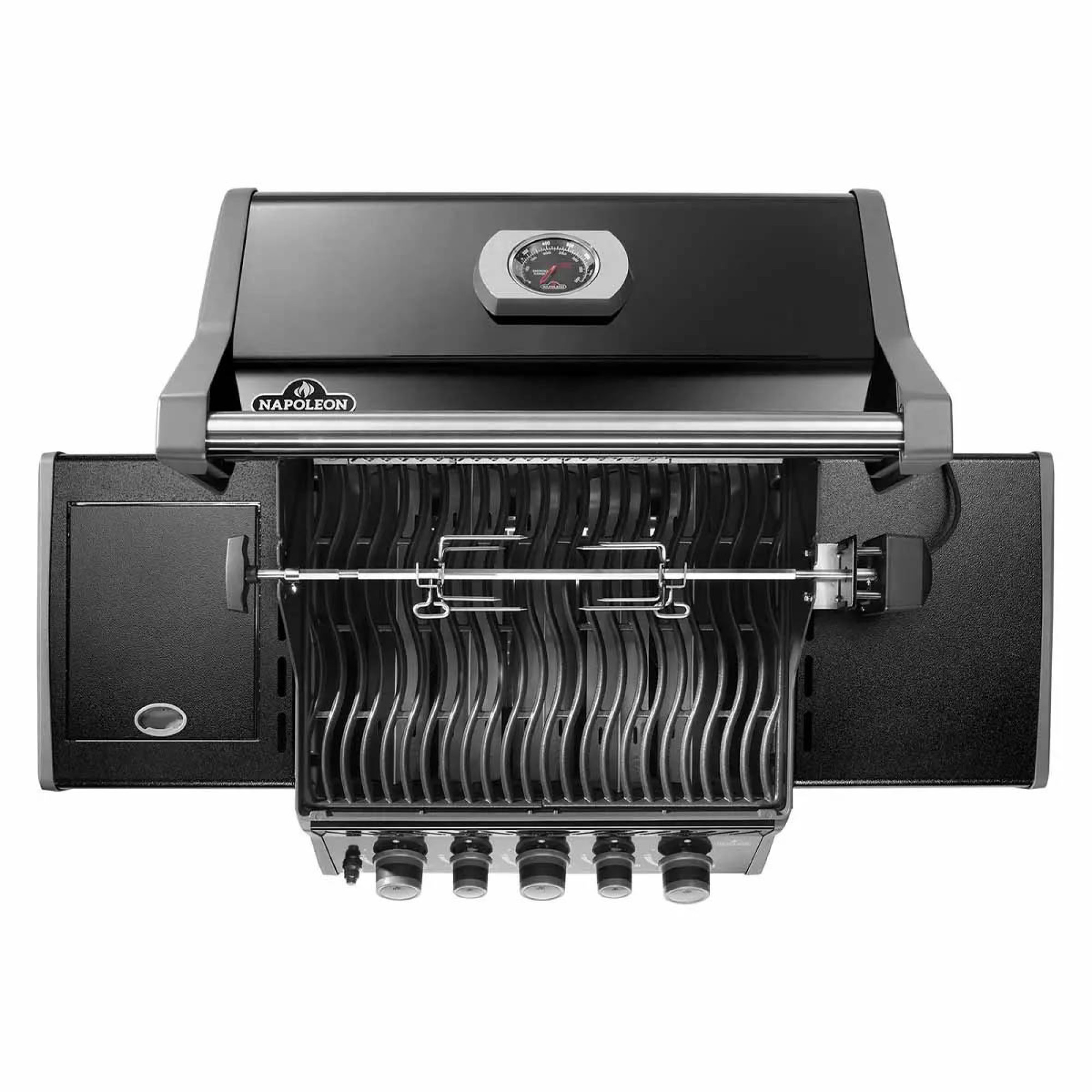 Газовий гриль Napoleon Rogue 425R з бічним пальником Sizzle Zone та вертілем, чорний RB425RSBPK-2-UA-R - 6 - Robinzon.ua