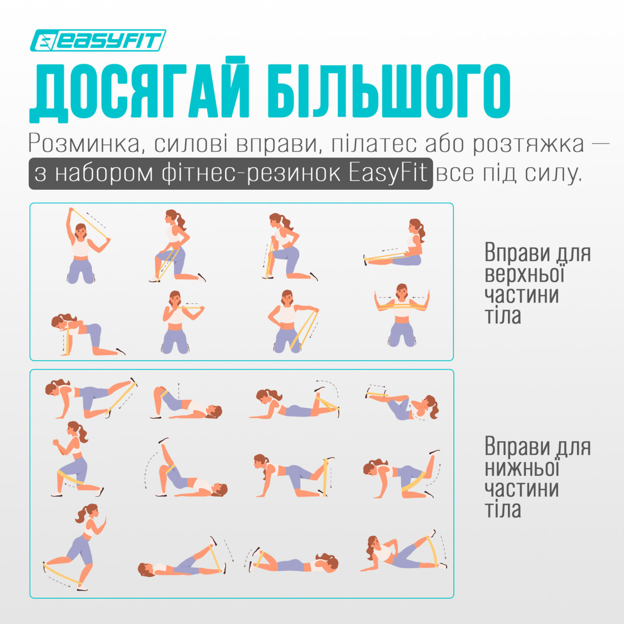 Резинки для фитнеса EasyFit MonoBand набор 5 шт - 5 - Robinzon.ua